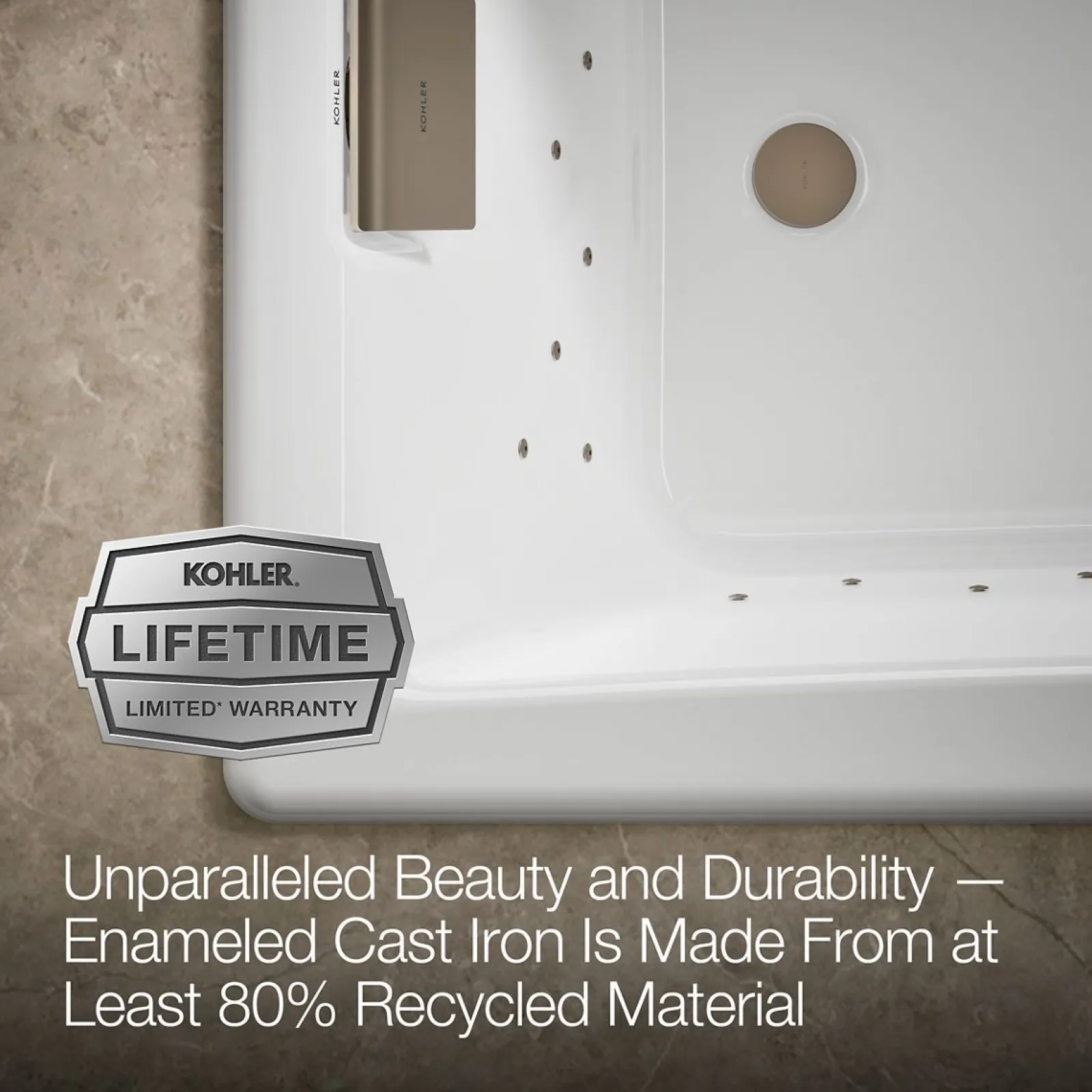 60" x 32" drop-in Heated BubbleMassage™ air bath^Kohler Best