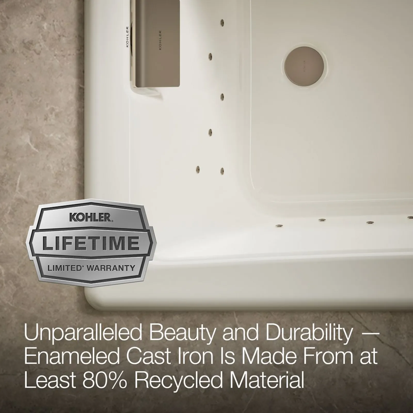 60" x 32" drop-in Heated BubbleMassage™ air bath^Kohler Best