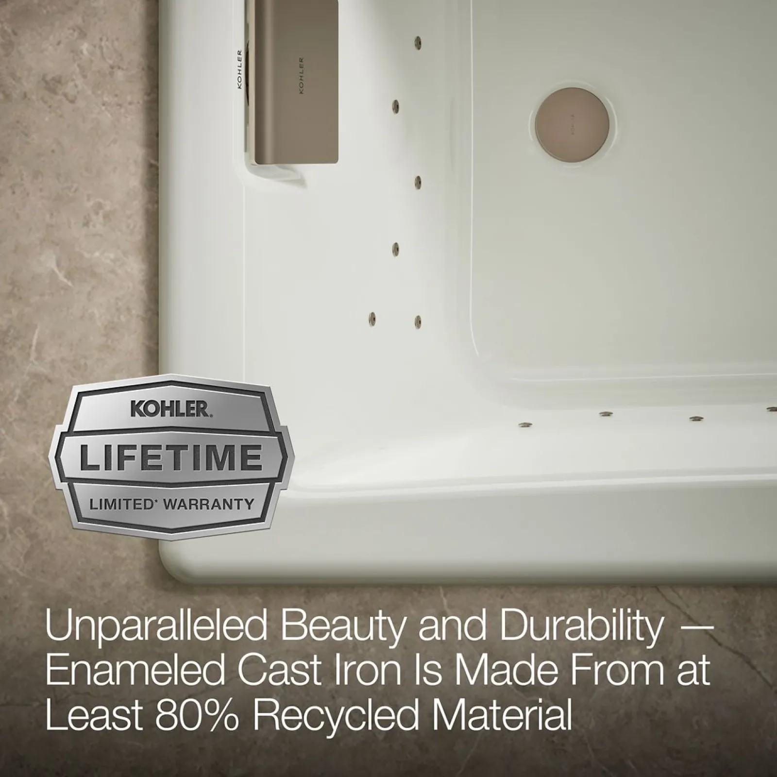 60" x 32" drop-in Heated BubbleMassage™ air bath^Kohler Best