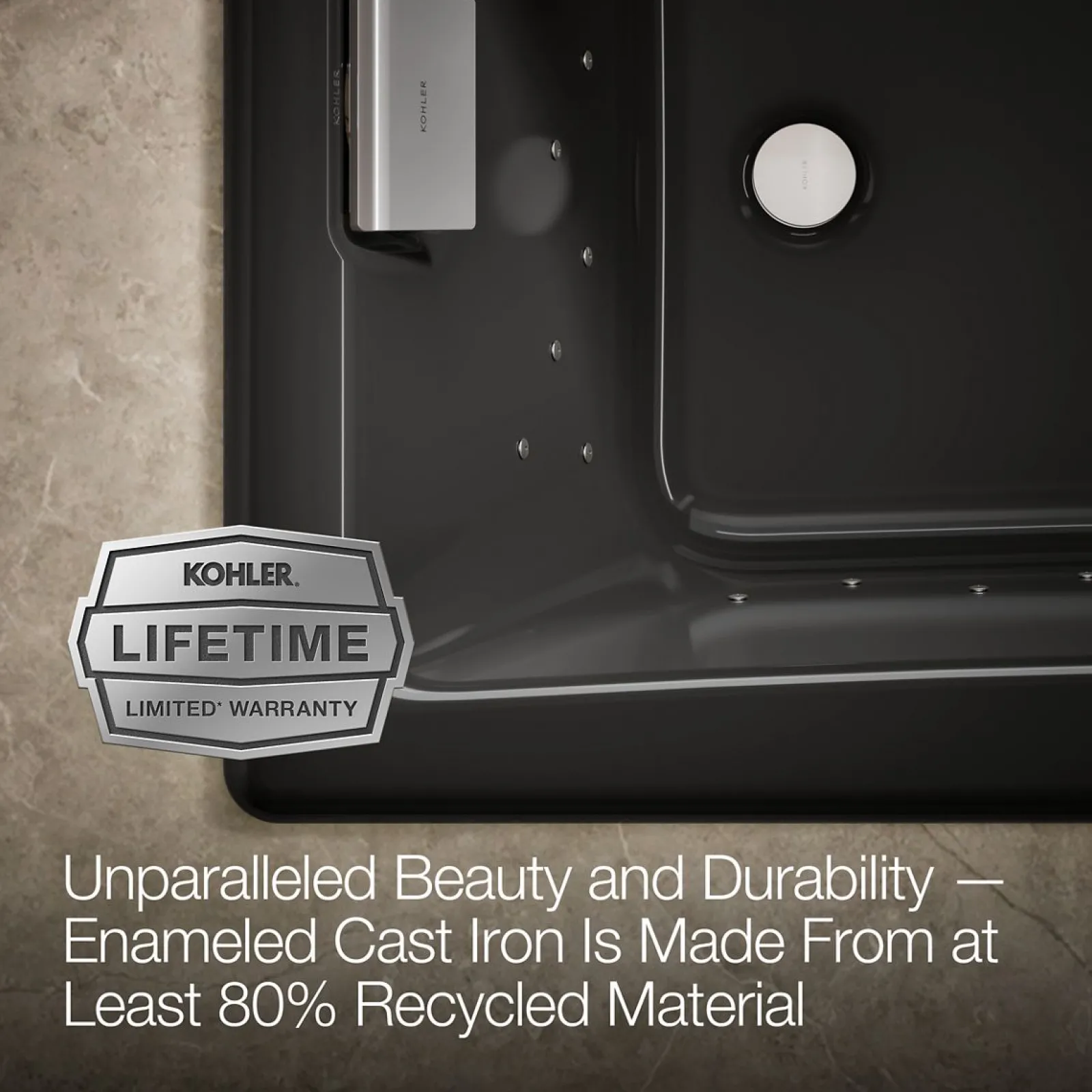 60" x 32" drop-in Heated BubbleMassage™ air bath^Kohler
