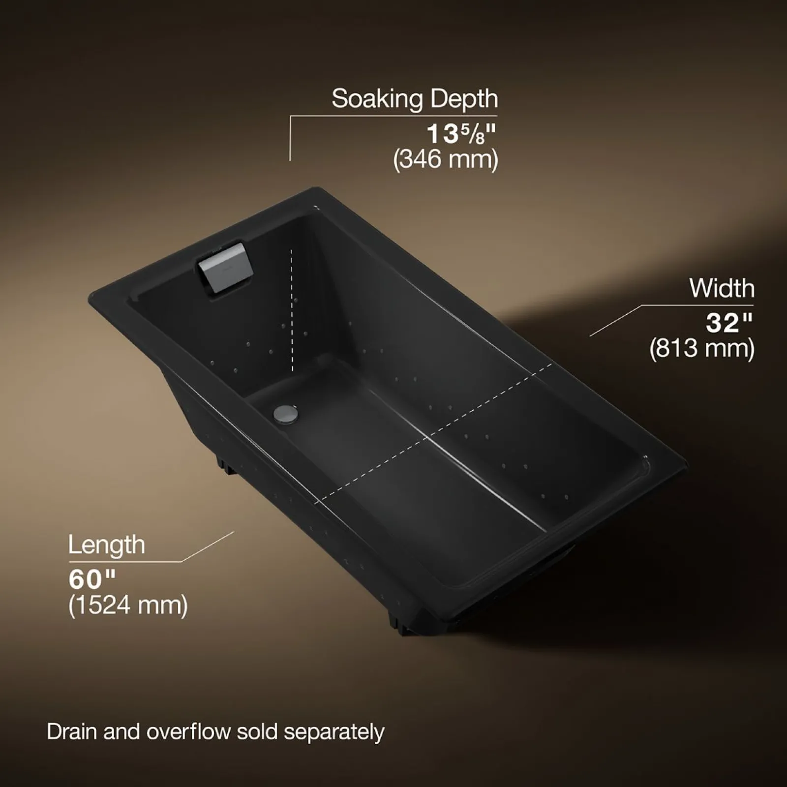 60" x 32" drop-in Heated BubbleMassage™ air bath^Kohler