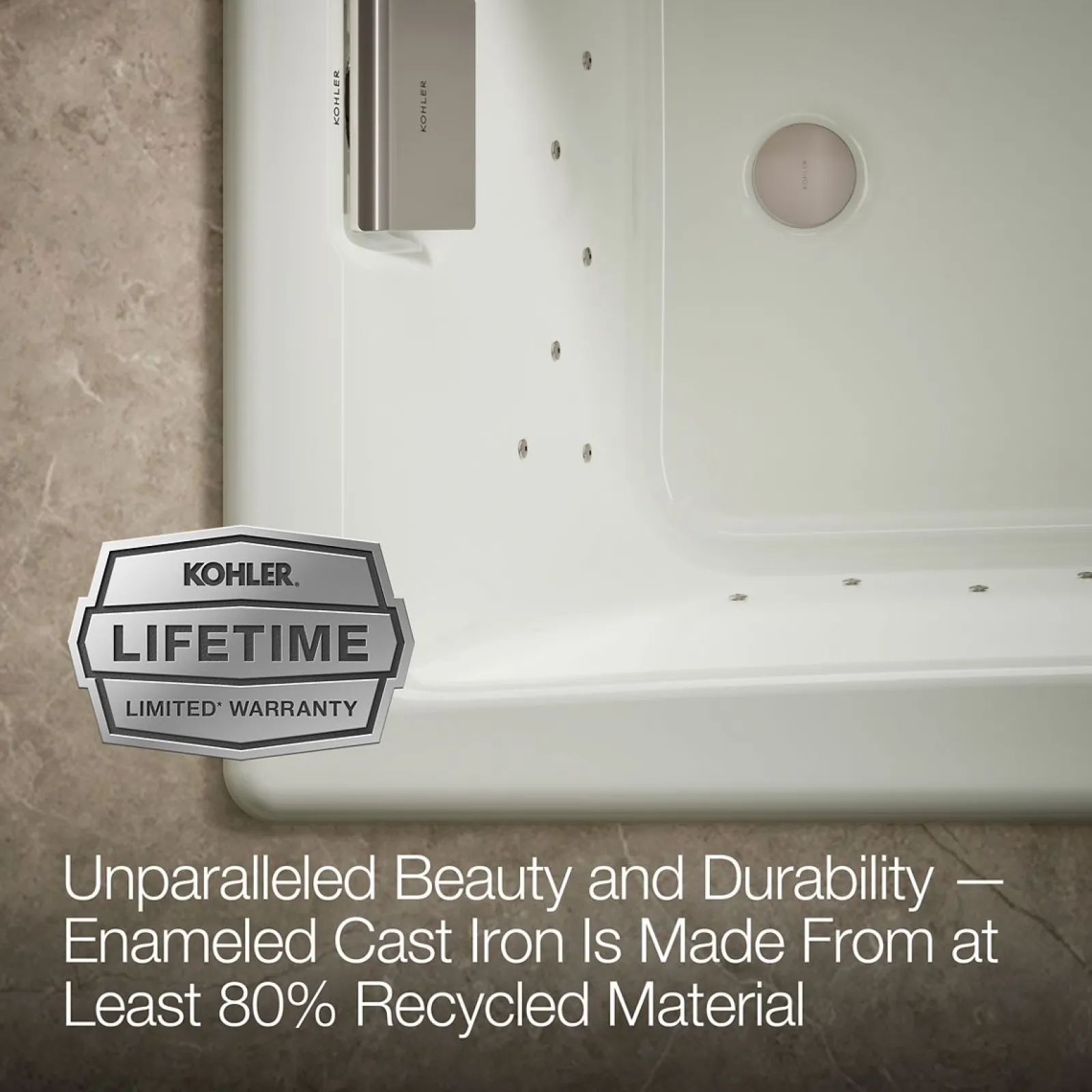 60" x 32" drop-in Heated BubbleMassage™ air bath^Kohler Best