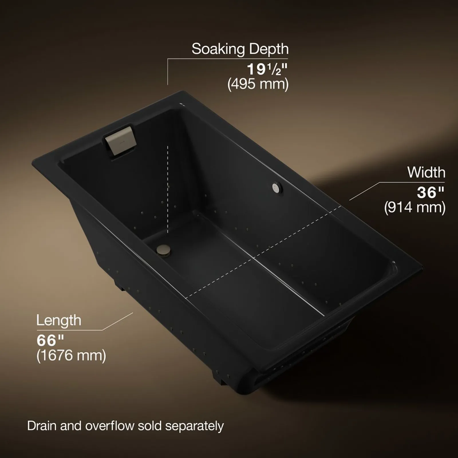 66" x 36" drop-in Heated BubbleMassage™ air bath^Kohler Sale