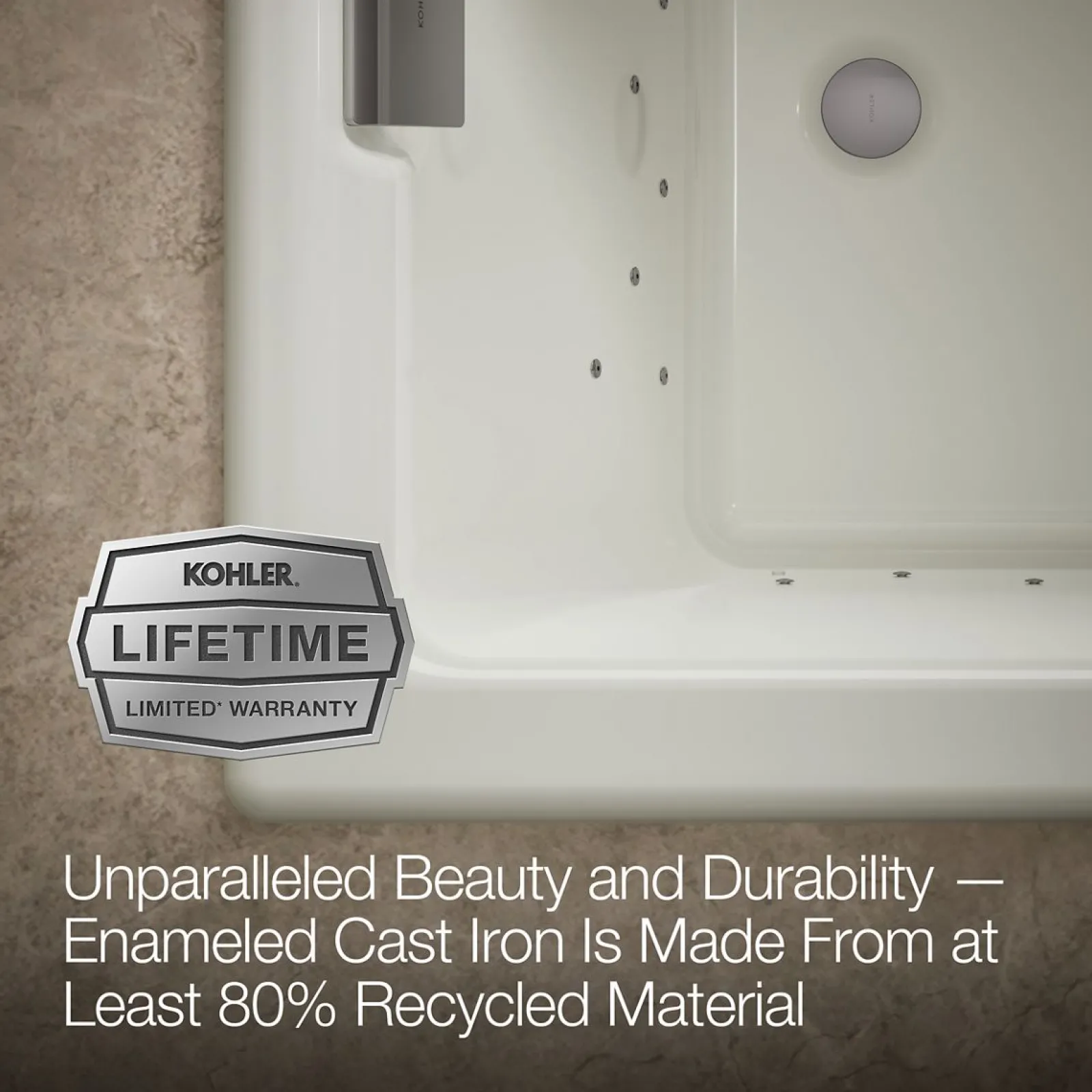 66" x 36" drop-in Heated BubbleMassage™ air bath^Kohler Sale
