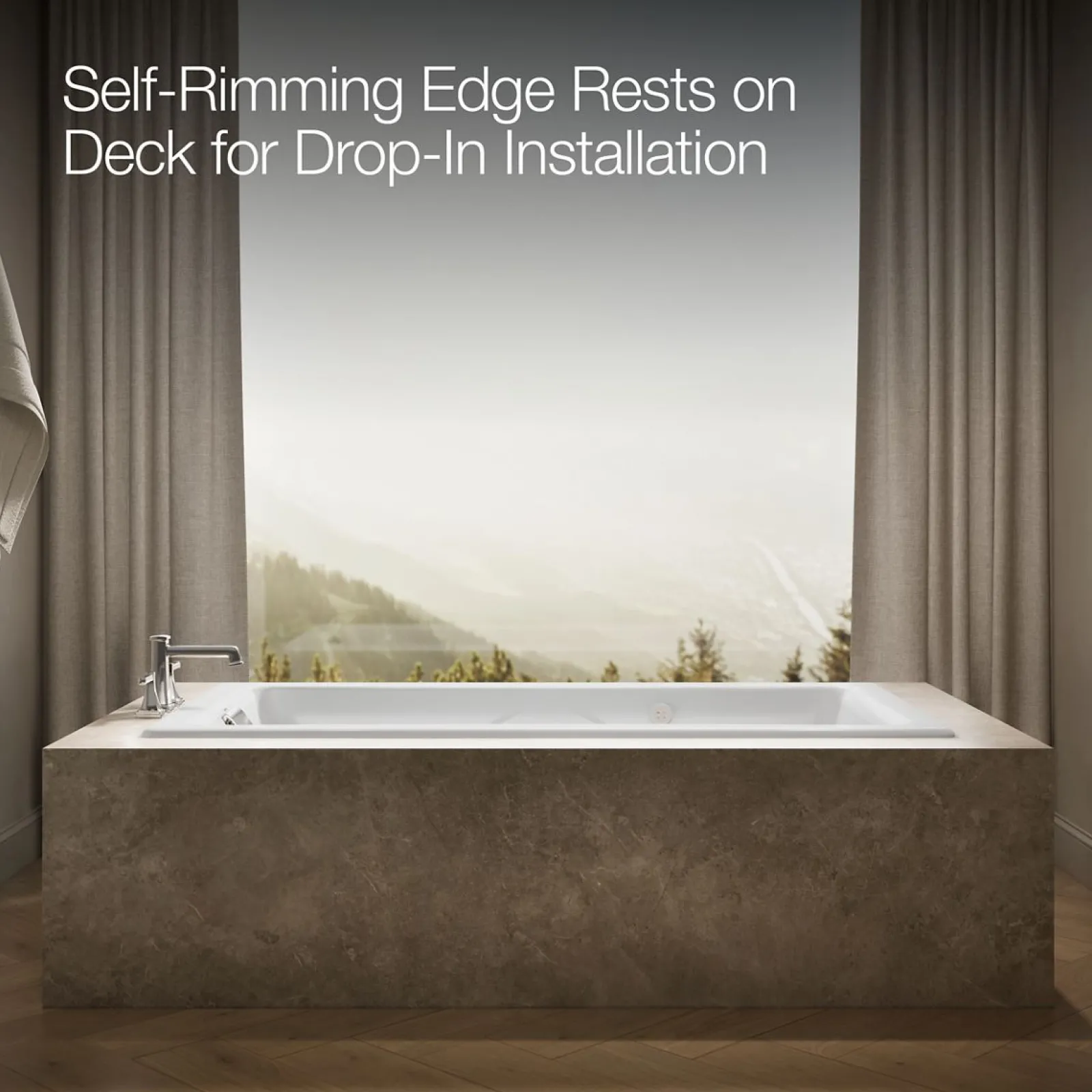 71-3/4" x 36" drop-in Heated BubbleMassage™ air bath^Kohler Hot