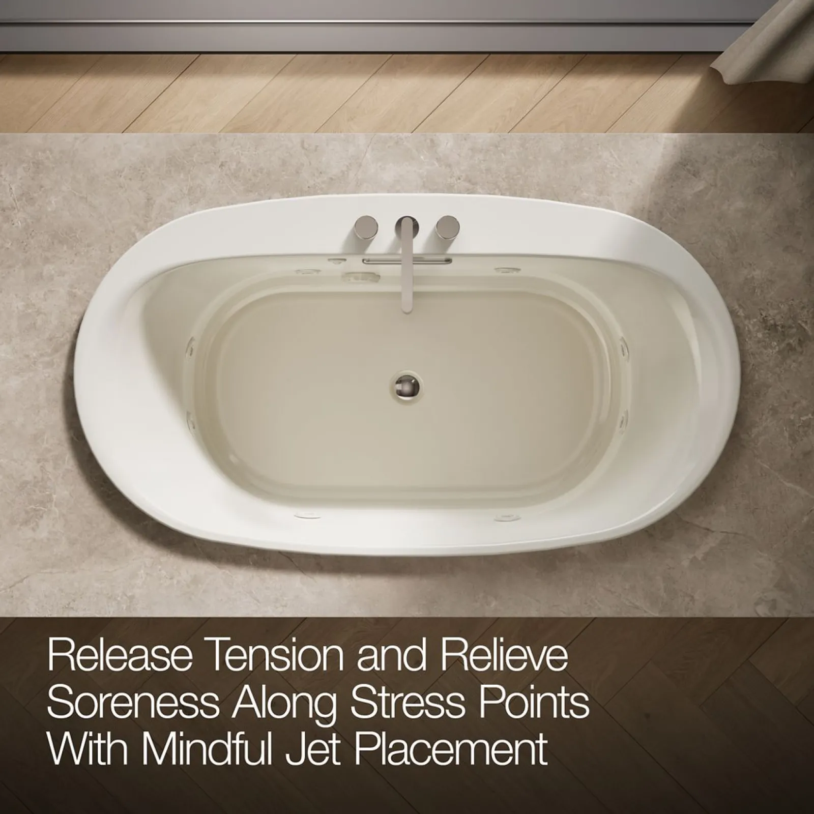 66" x 36" drop-in heated whirlpool bath^Kohler New