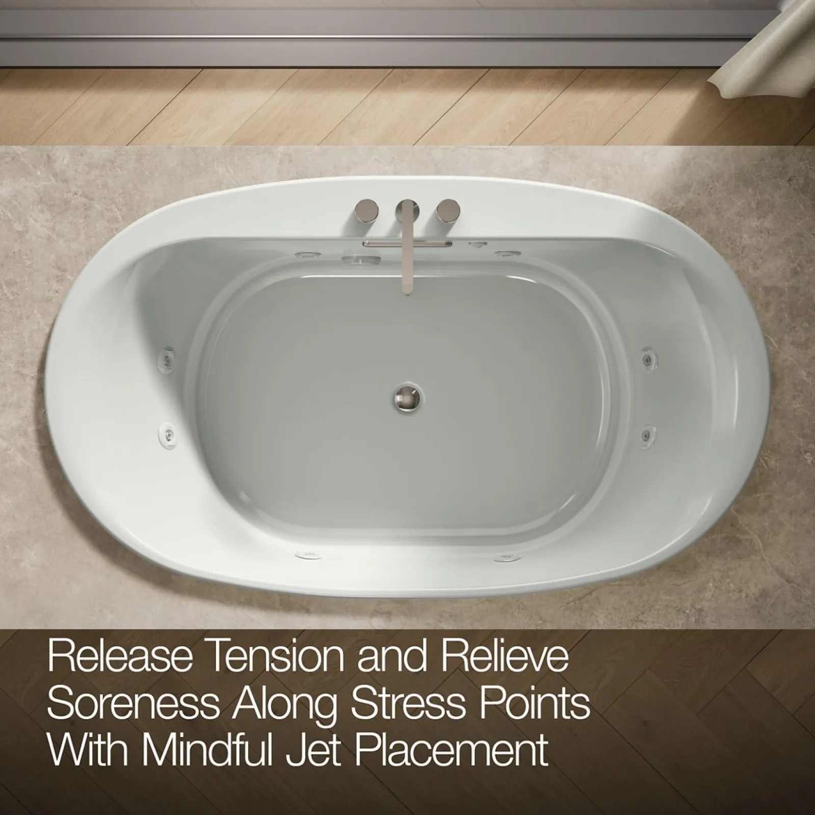 72" x 42" drop-in heated whirlpool bath^Kohler New