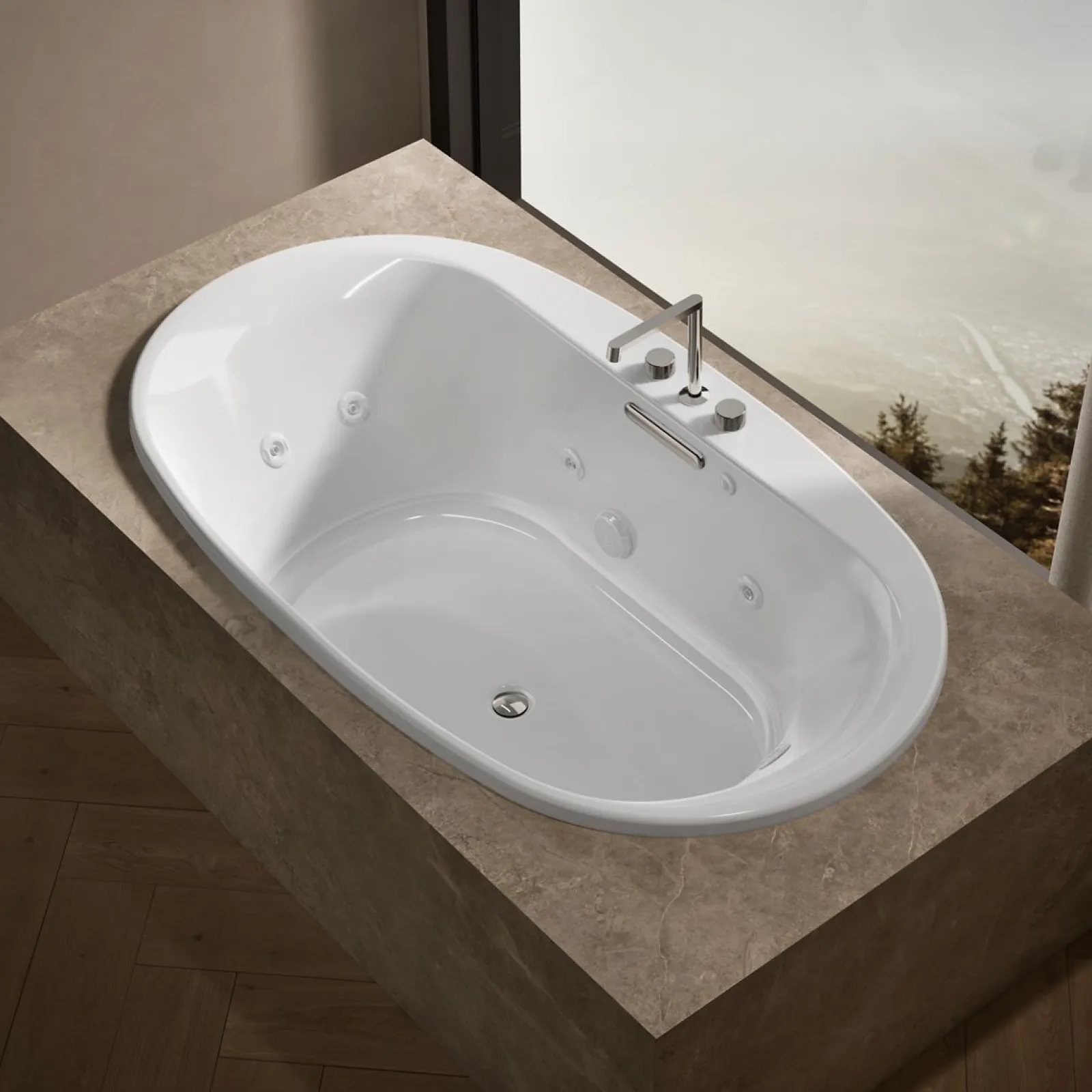 72" x 42" drop-in heated whirlpool bath^Kohler New