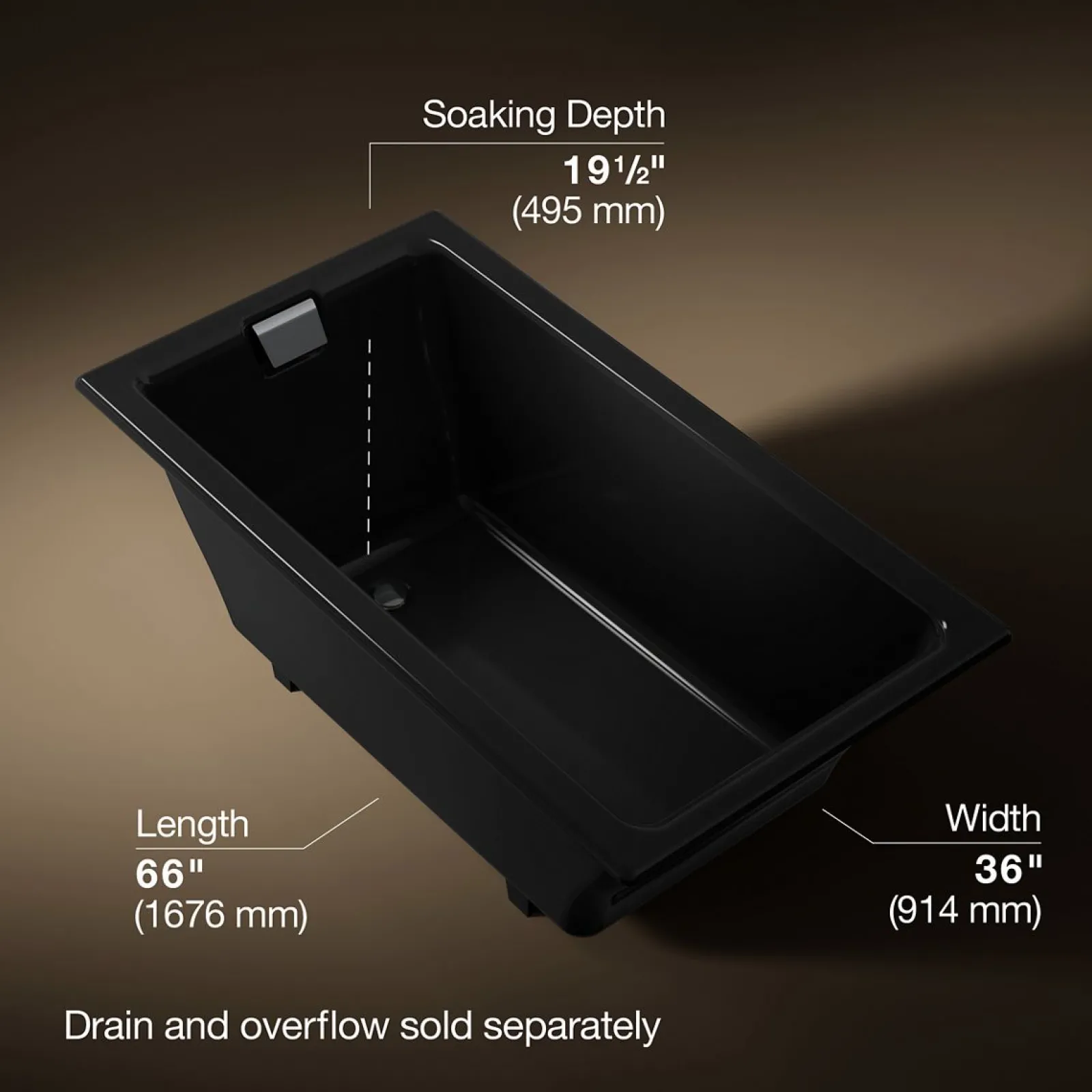 66" x 36" drop-in/undermount bath^Kohler