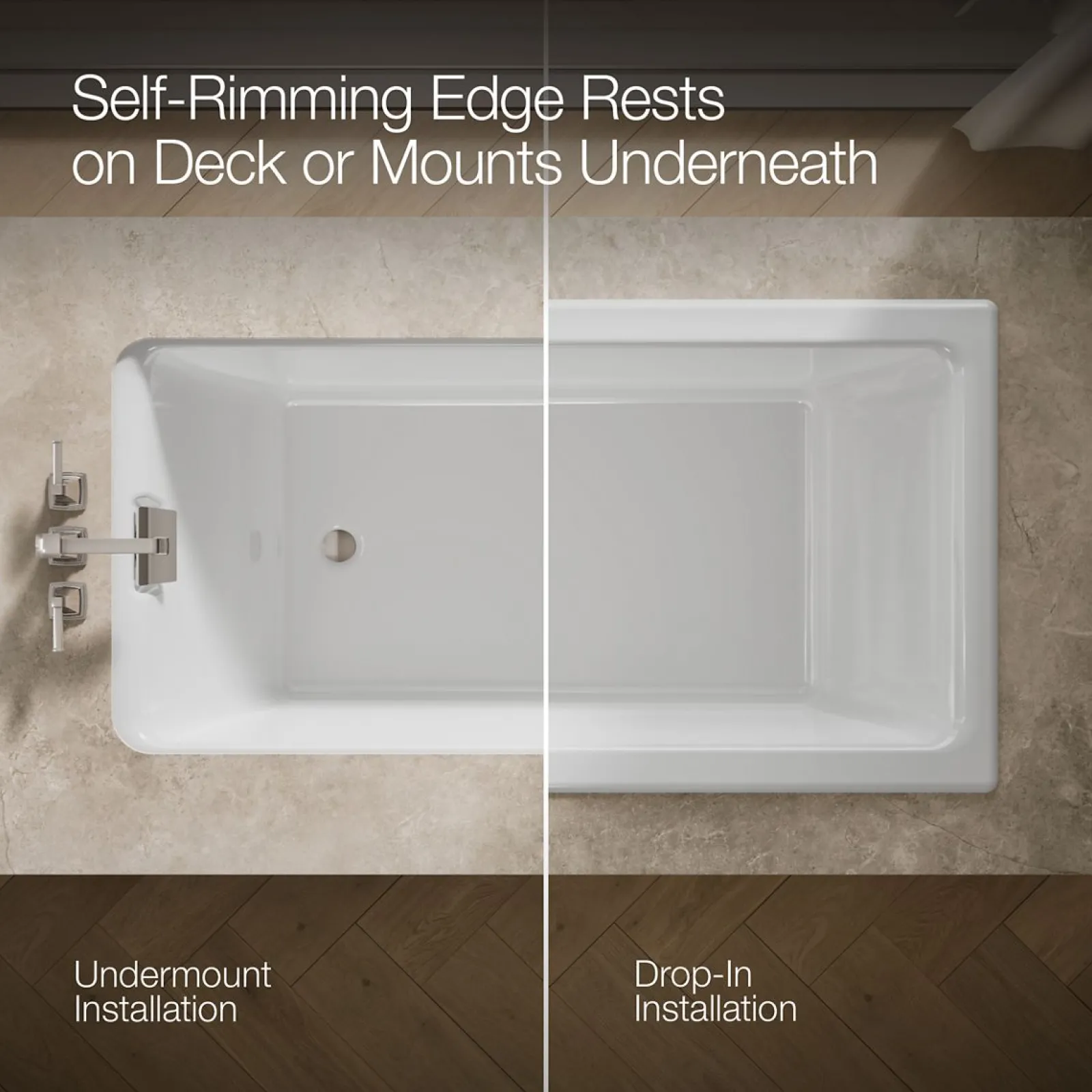 66" x 36" drop-in/undermount bath^Kohler