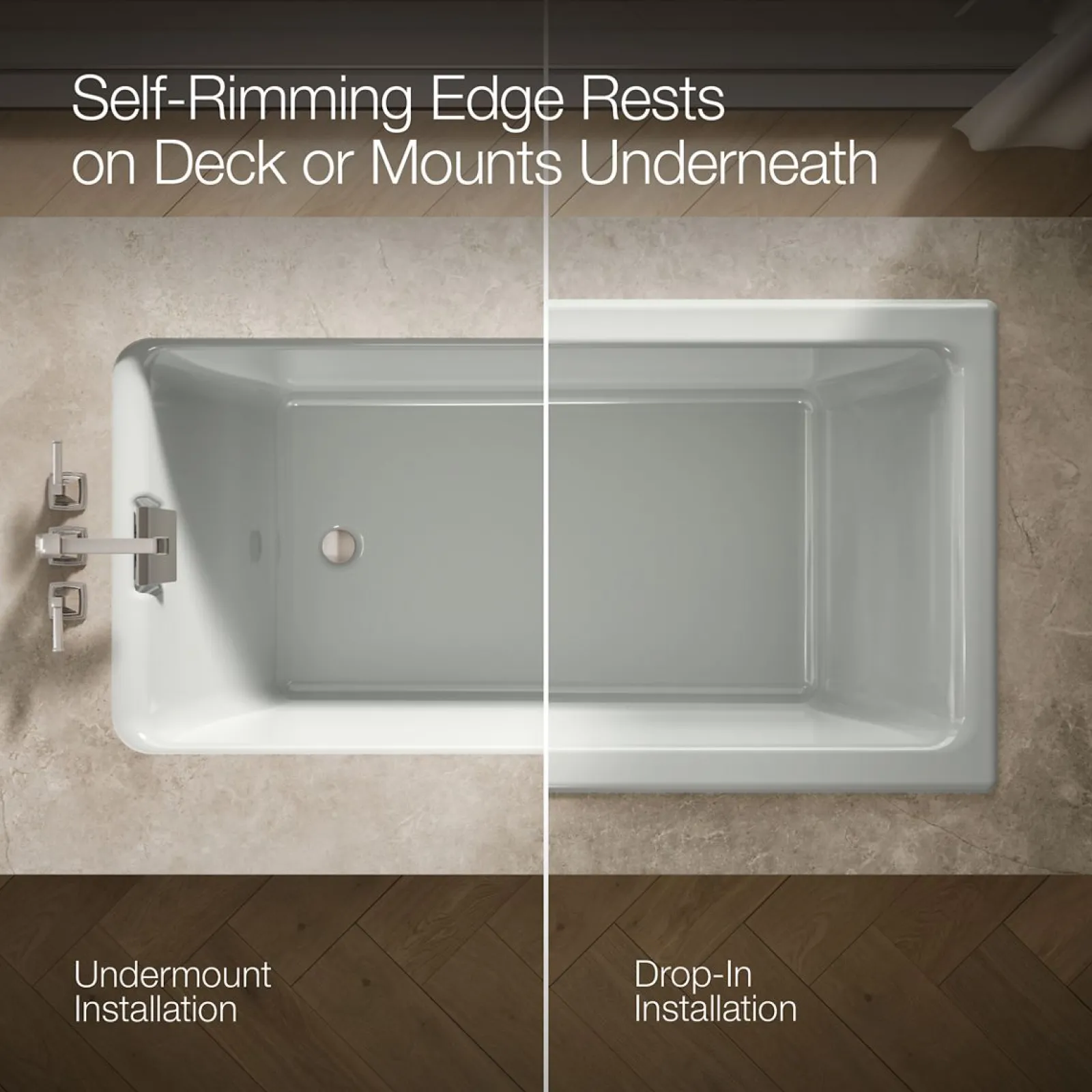 66" x 36" drop-in/undermount bath^Kohler