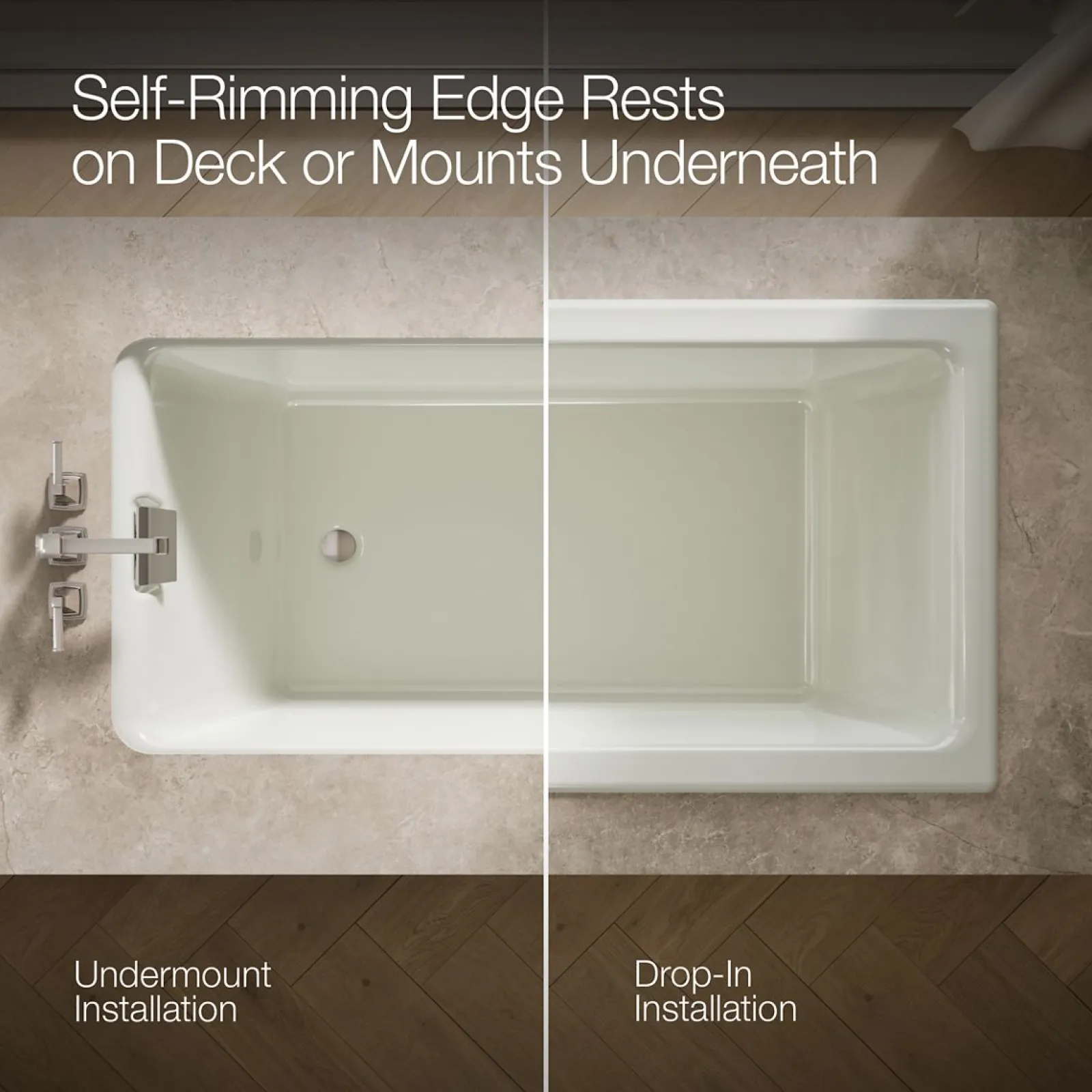 66" x 36" drop-in/undermount bath^Kohler