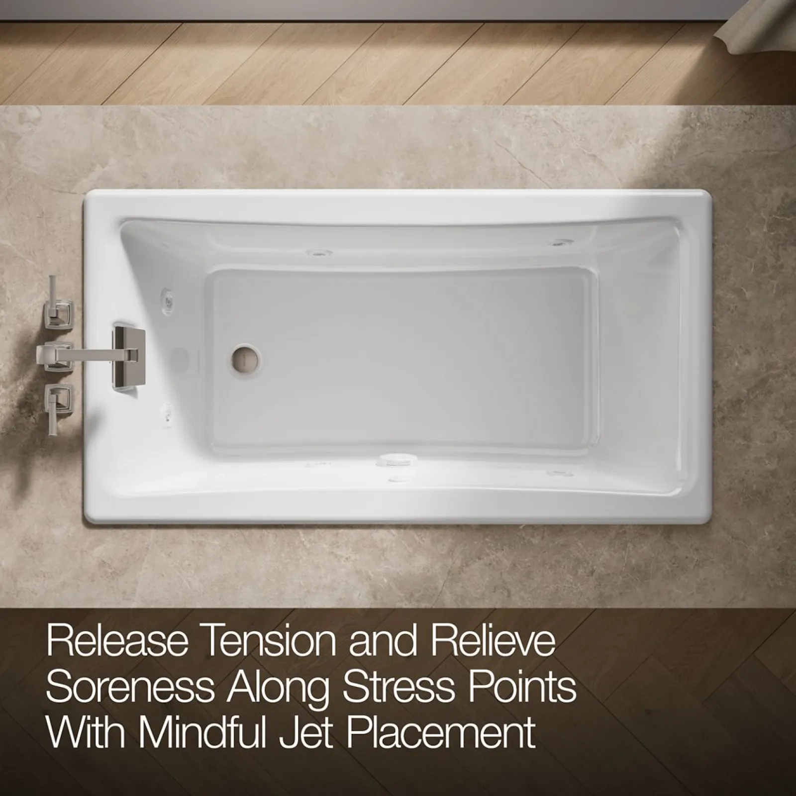 60" x 32" drop-in/undermount whirlpool bath^Kohler Hot