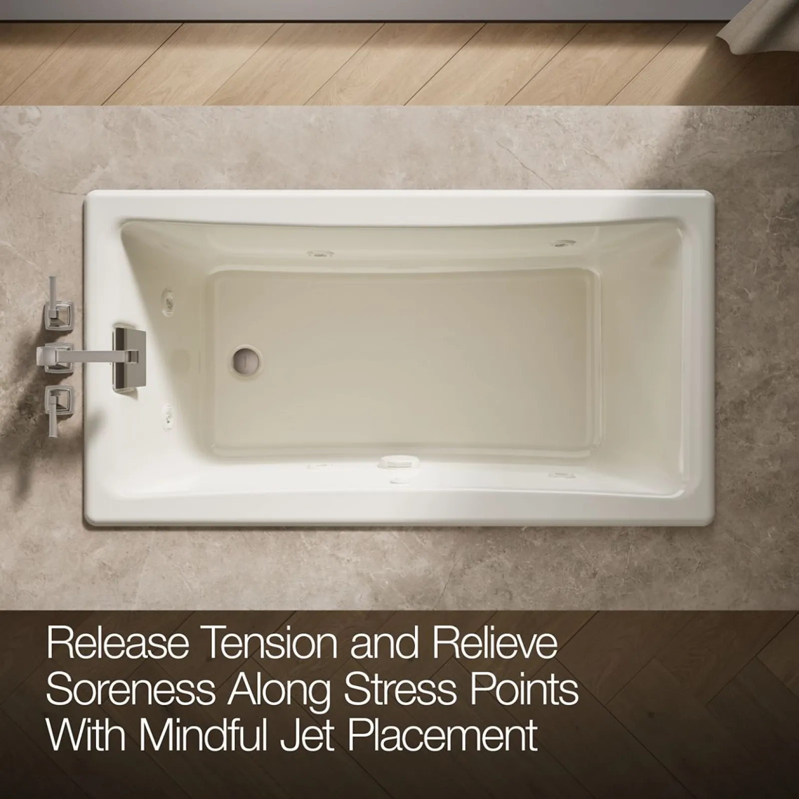 60" x 32" drop-in/undermount whirlpool bath^Kohler Hot