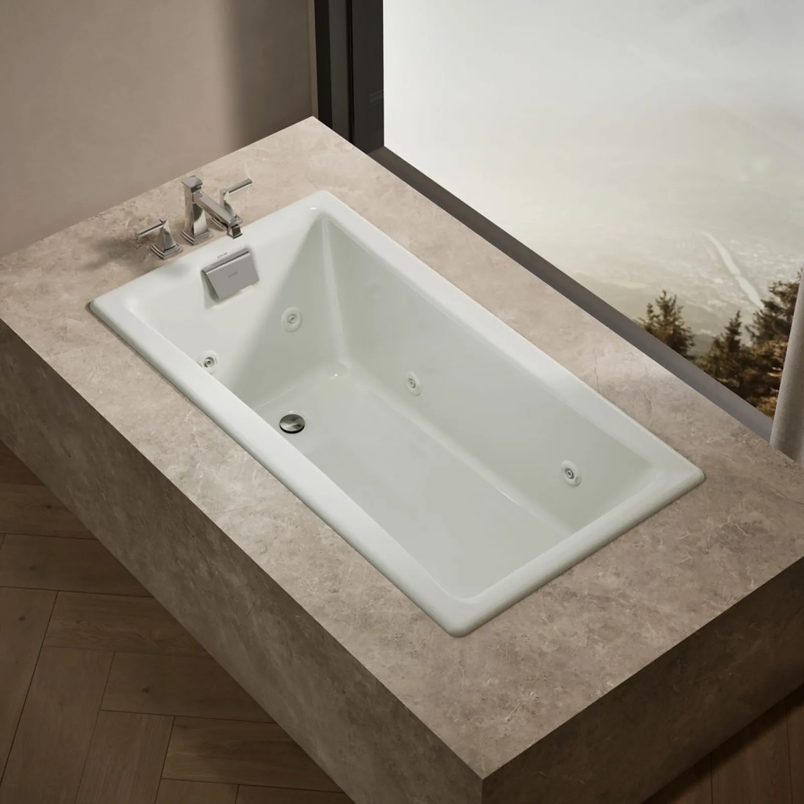 60" x 32" drop-in/undermount whirlpool bath^Kohler Hot