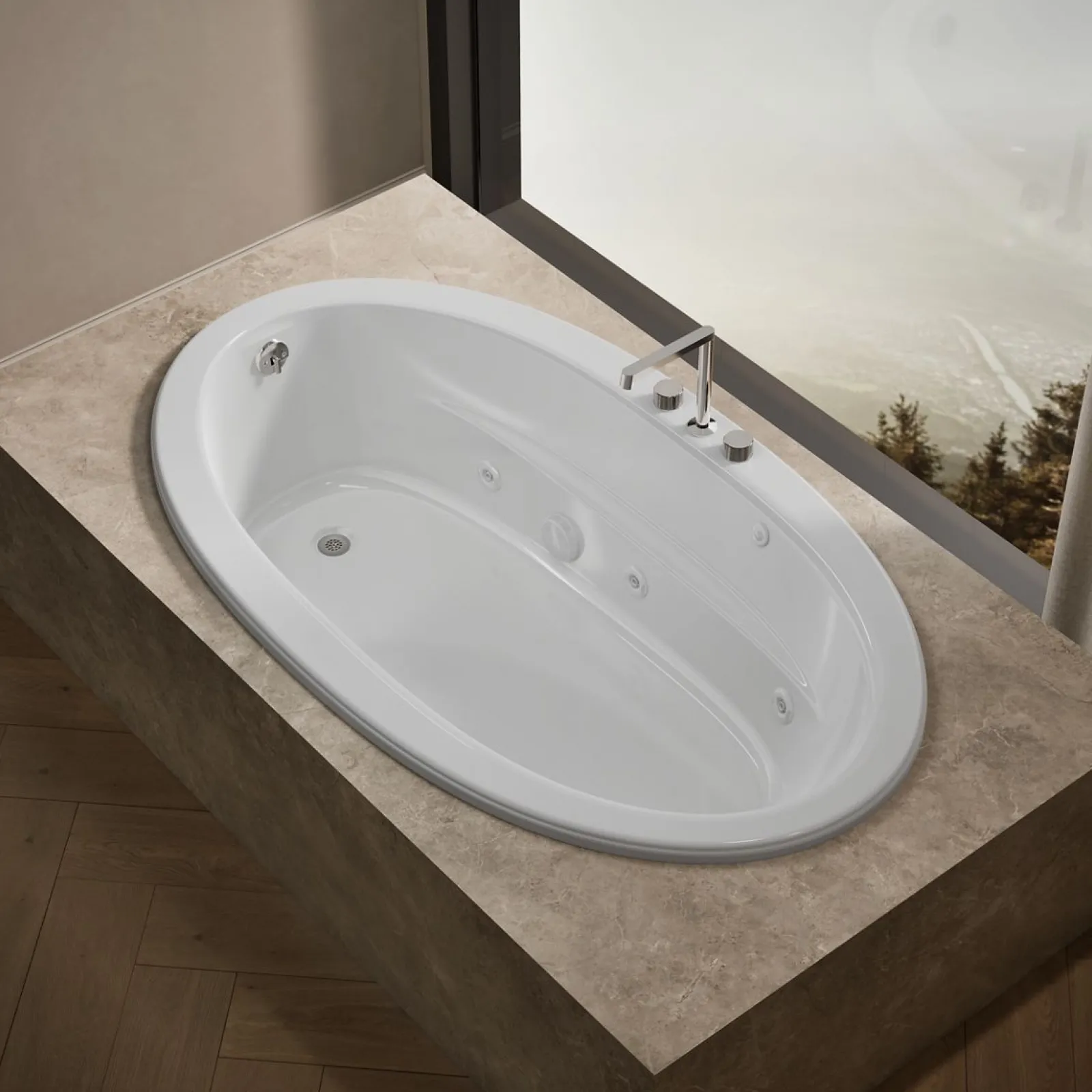 60" x 42" drop-in whirlpool bath^Kohler New