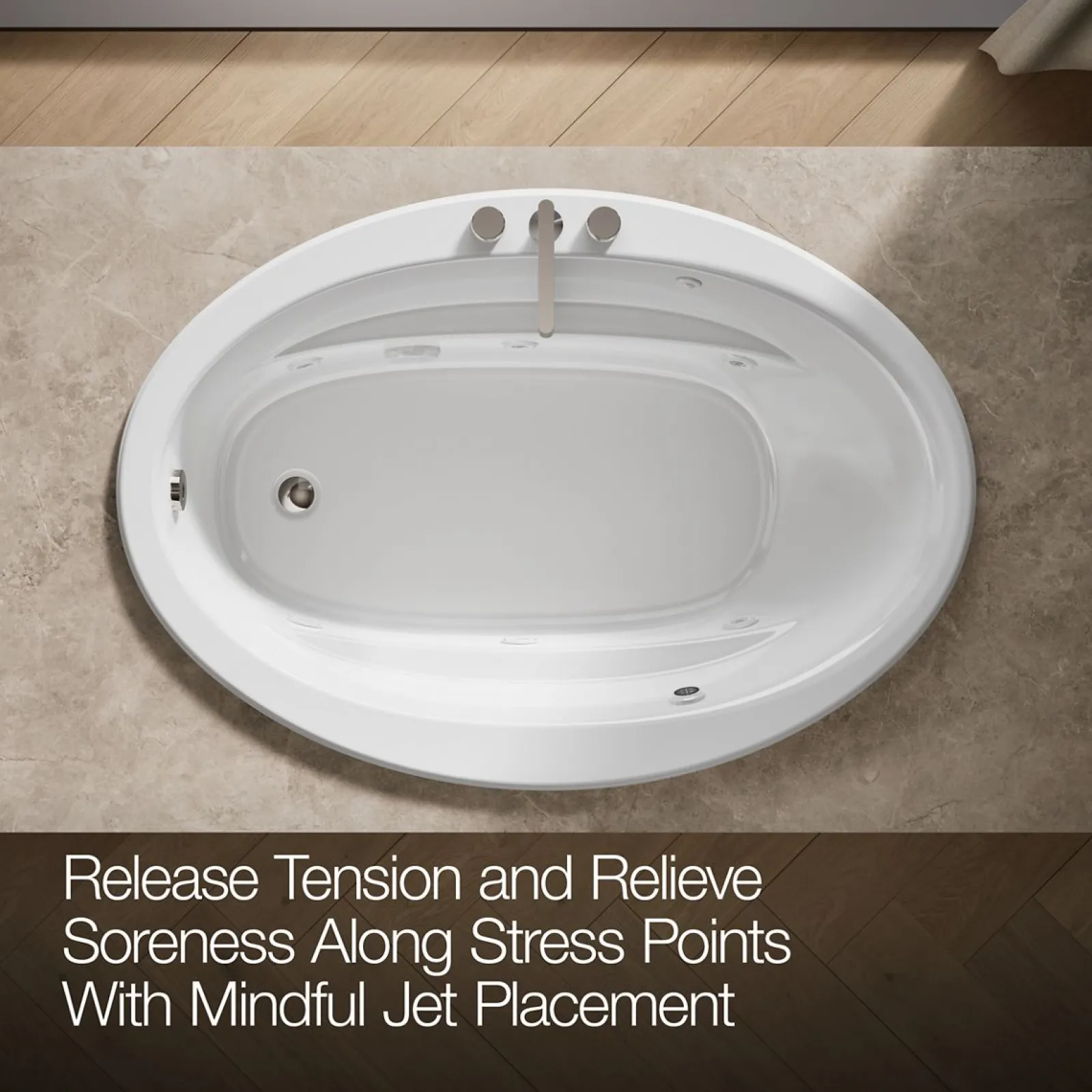 60" x 42" drop-in whirlpool bath with Bask® heated surface^Kohler Discount
