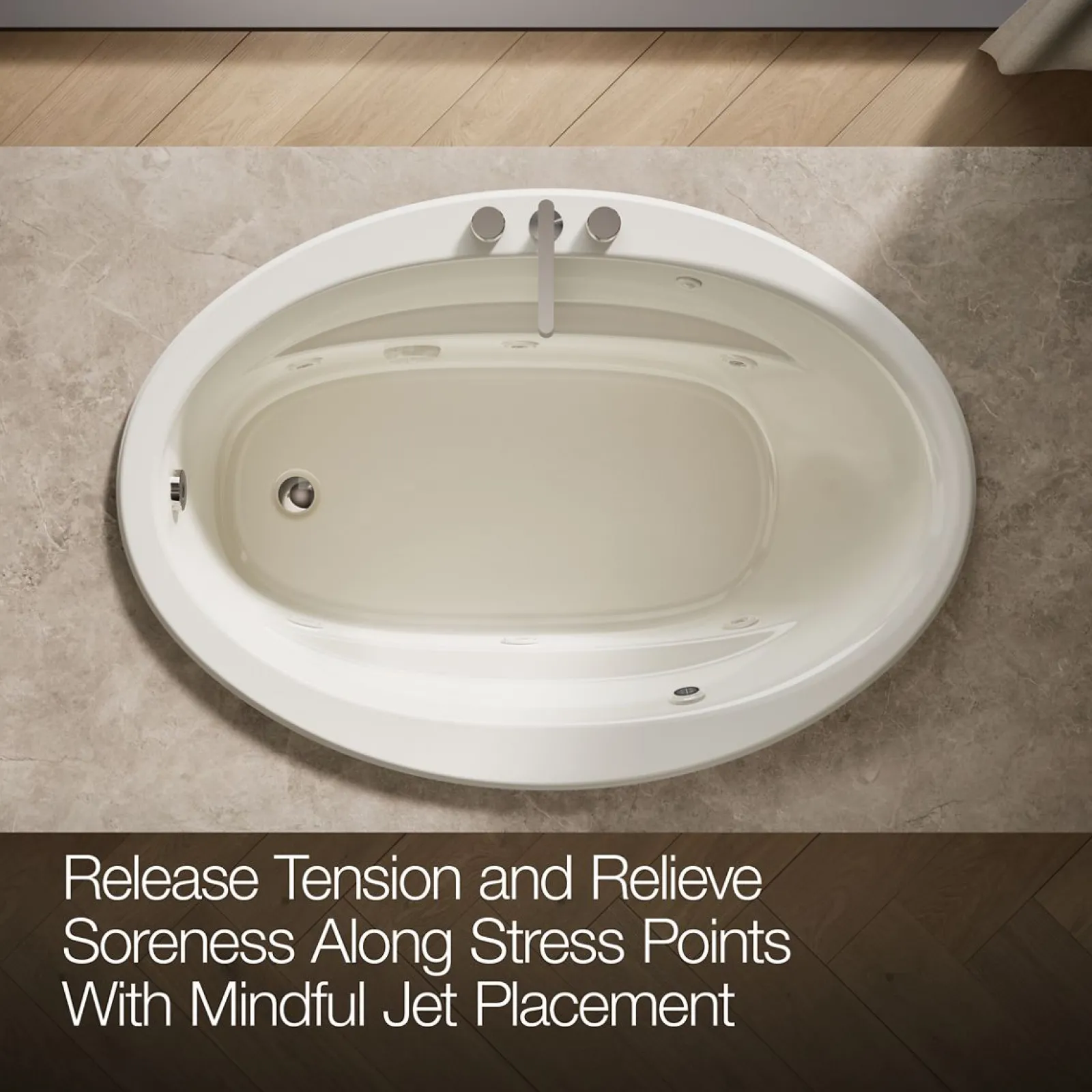 60" x 42" drop-in whirlpool bath with Bask® heated surface^Kohler Discount