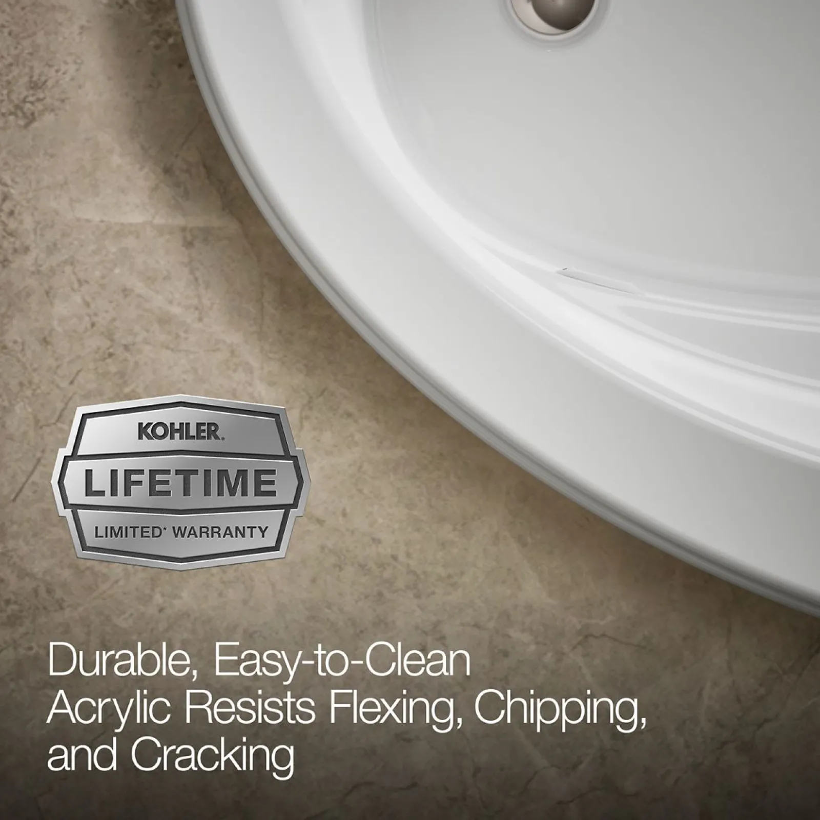 60" x 42" drop-in whirlpool bath with Bask® heated surface^Kohler Discount