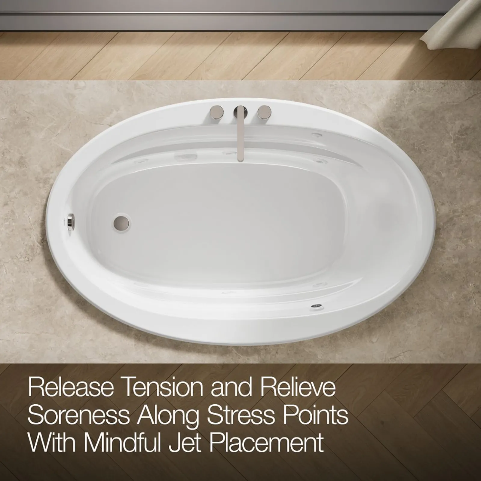 66" x 42" drop-in whirlpool bath with Bask® heated surface^Kohler Discount