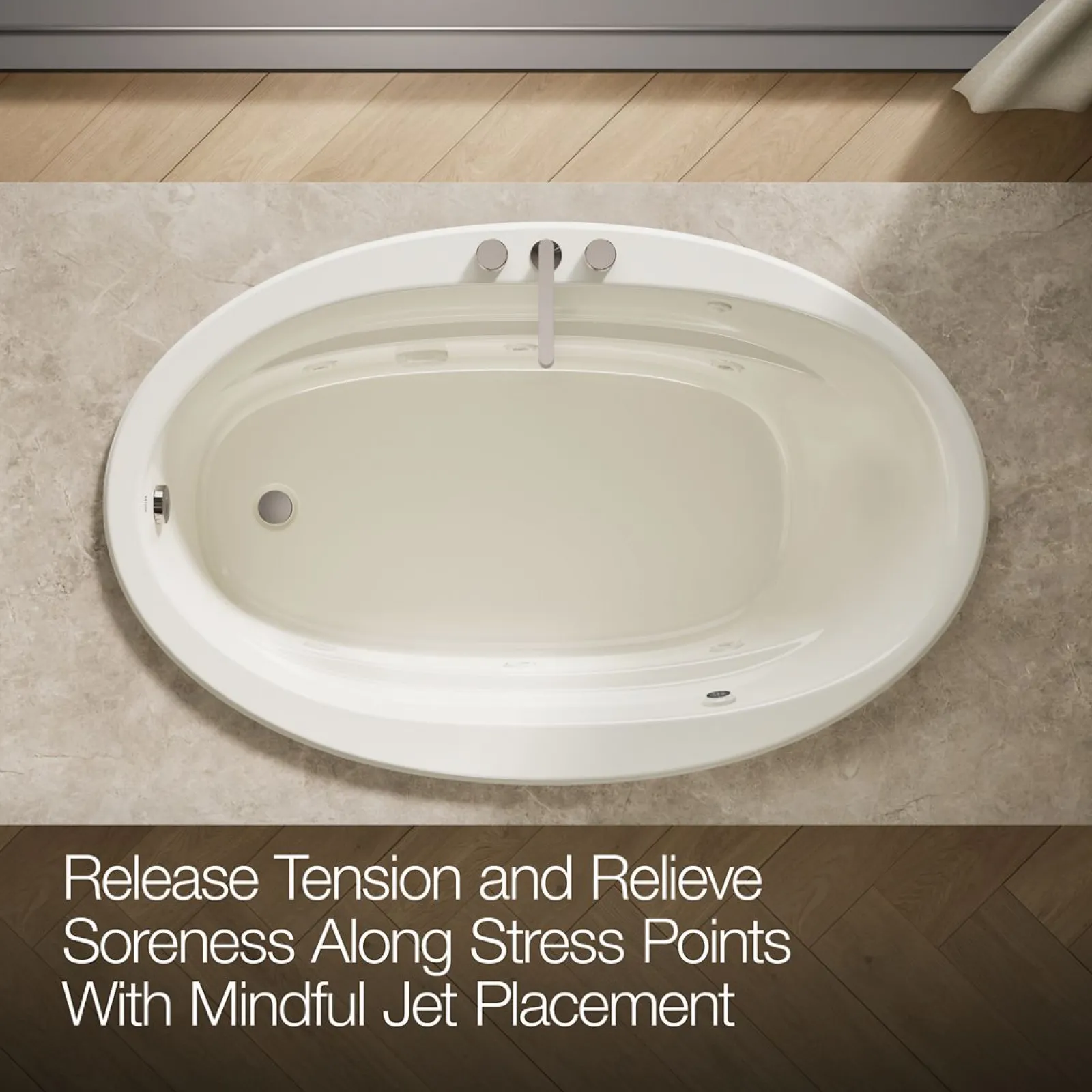 66" x 42" drop-in whirlpool bath with Bask® heated surface^Kohler Discount