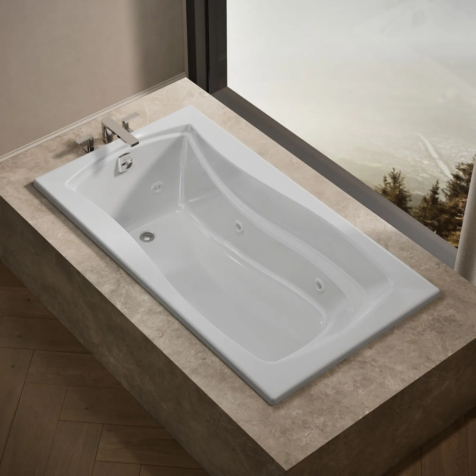 66" x 35-7/8" drop-in whirlpool bath with end drain and heater^Kohler Clearance