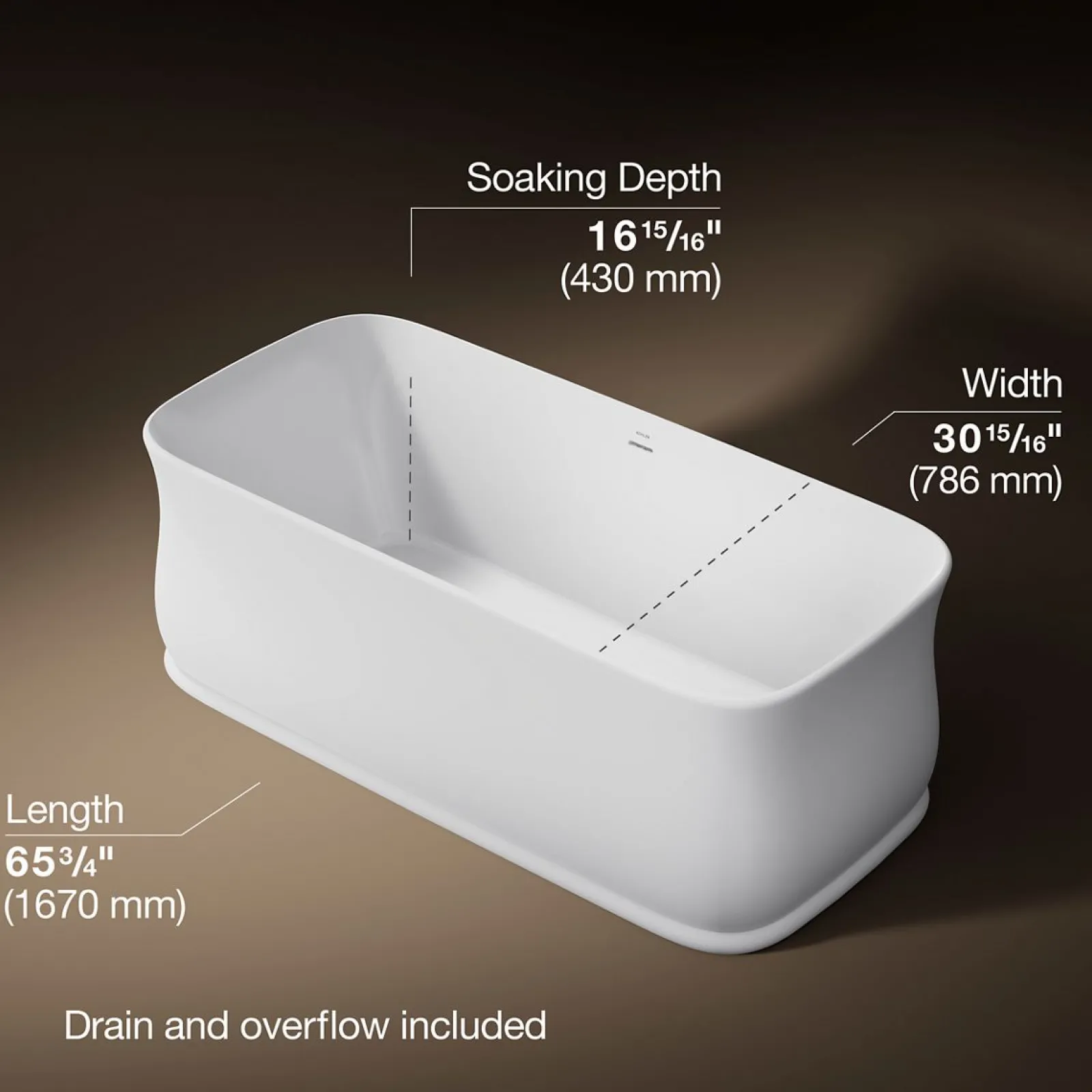 65-3/4" x 31" freestanding bath^Kohler Online