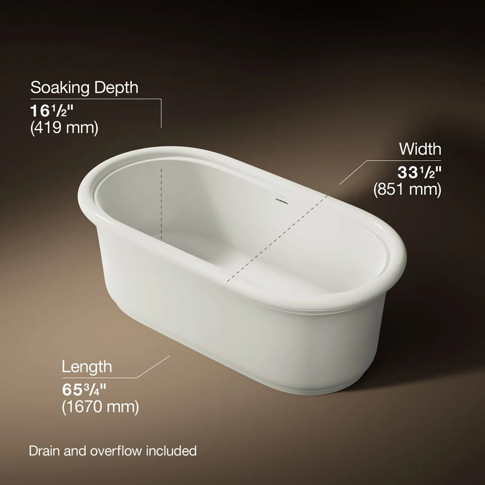 65-3/4" x 33-1/2" freestanding bath^Kohler Discount