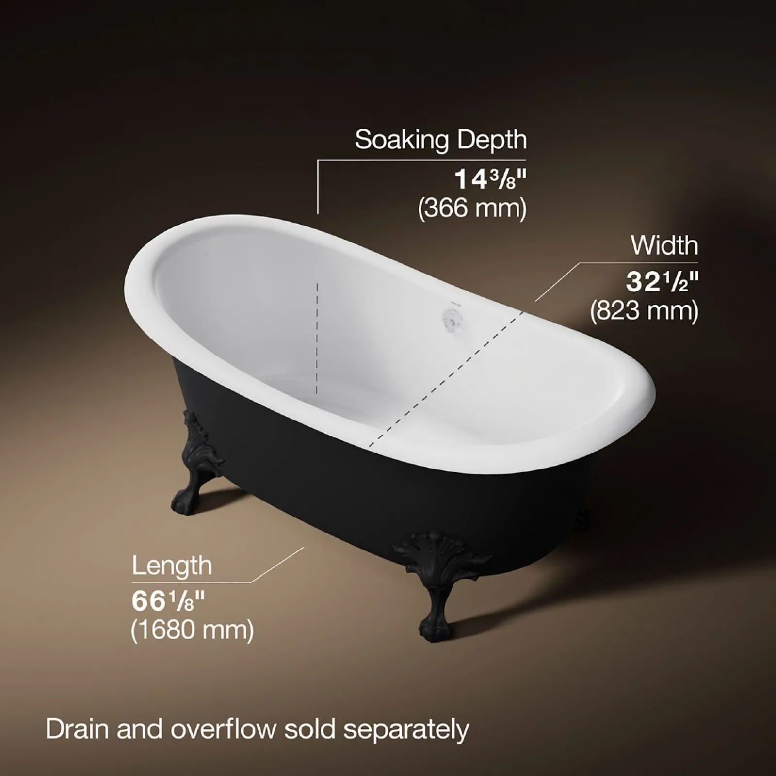 66-1/8" x 32-1/2" freestanding bath^Kohler Sale