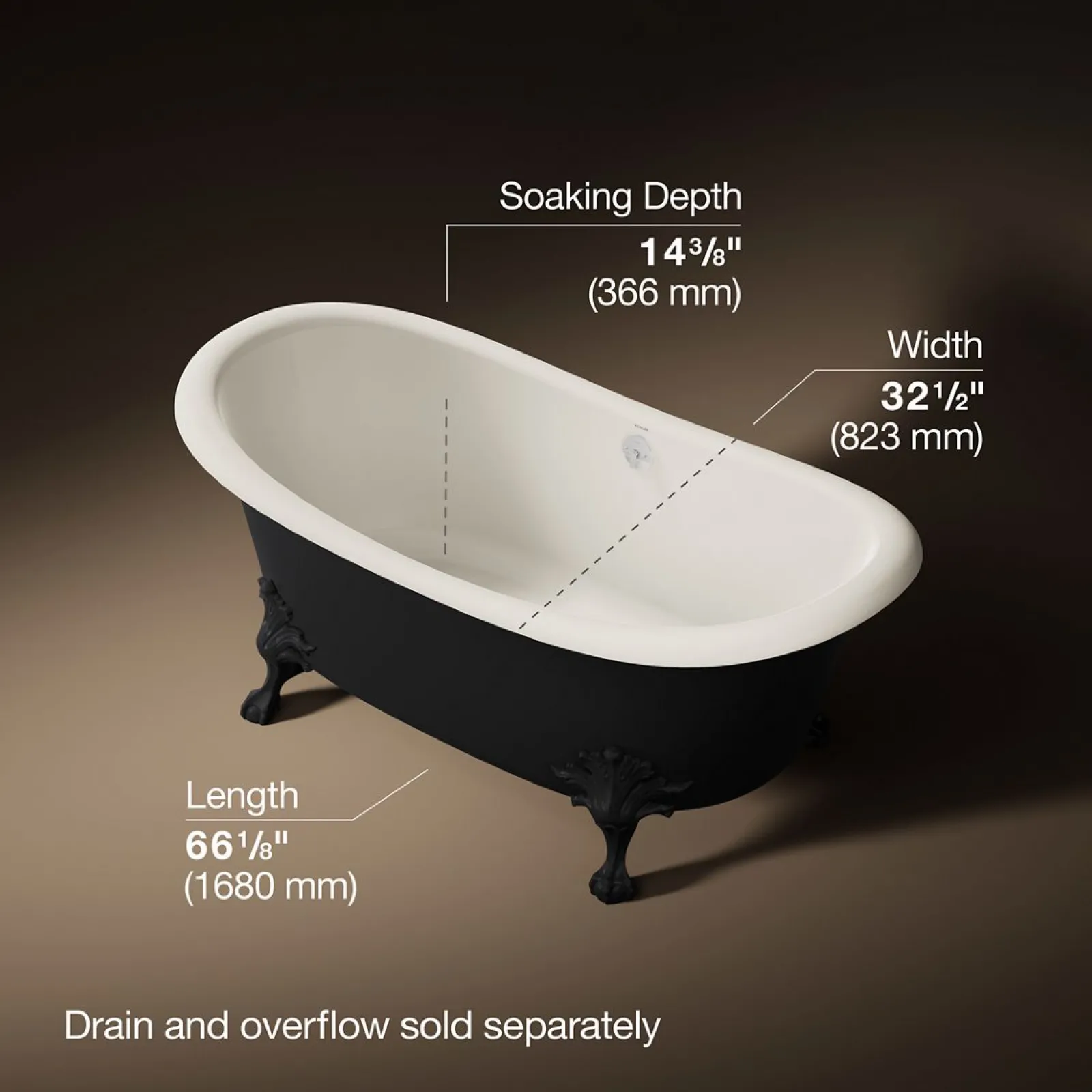 66-1/8" x 32-1/2" freestanding bath^Kohler Sale