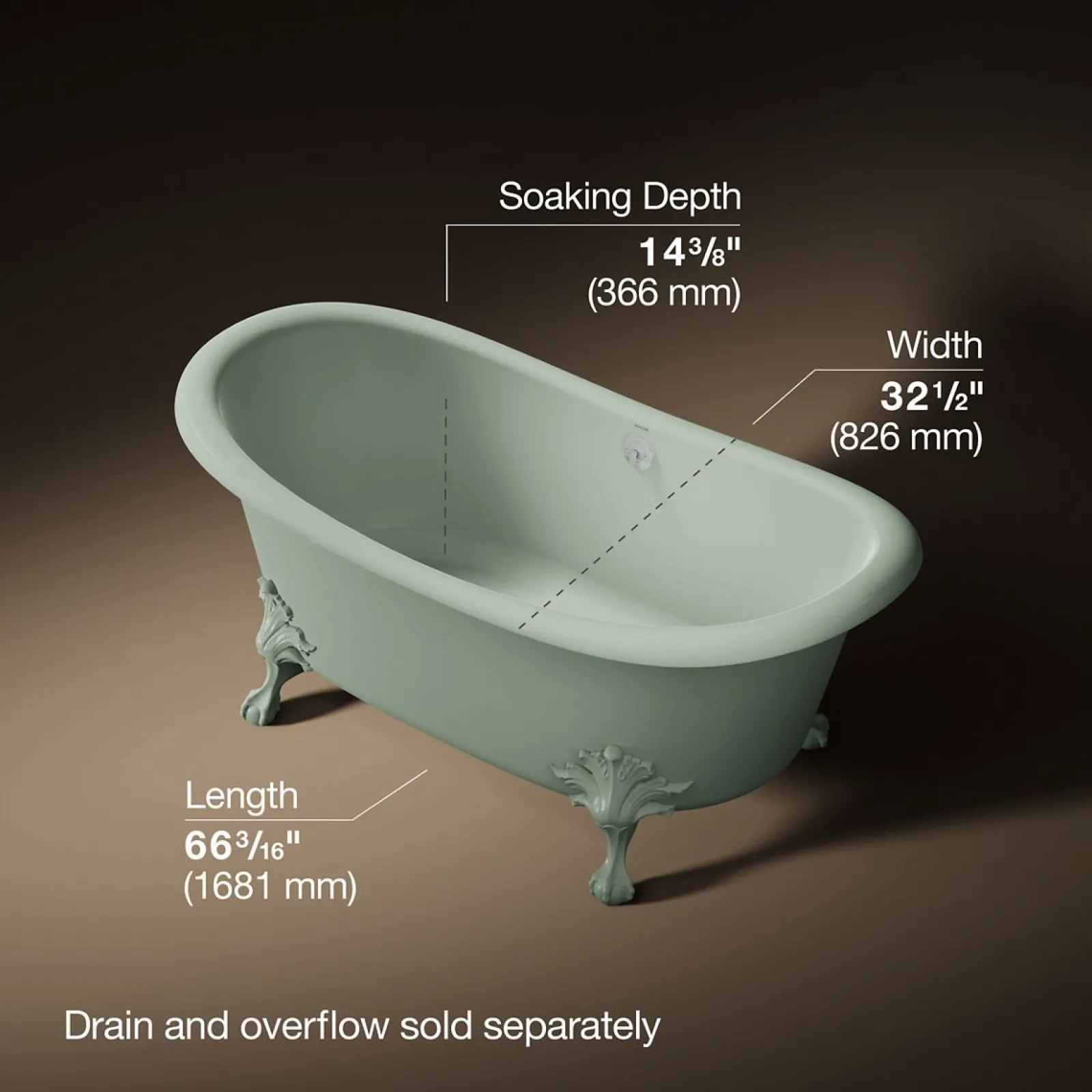 66-1/8" x 32-1/2" freestanding bath^Kohler Discount