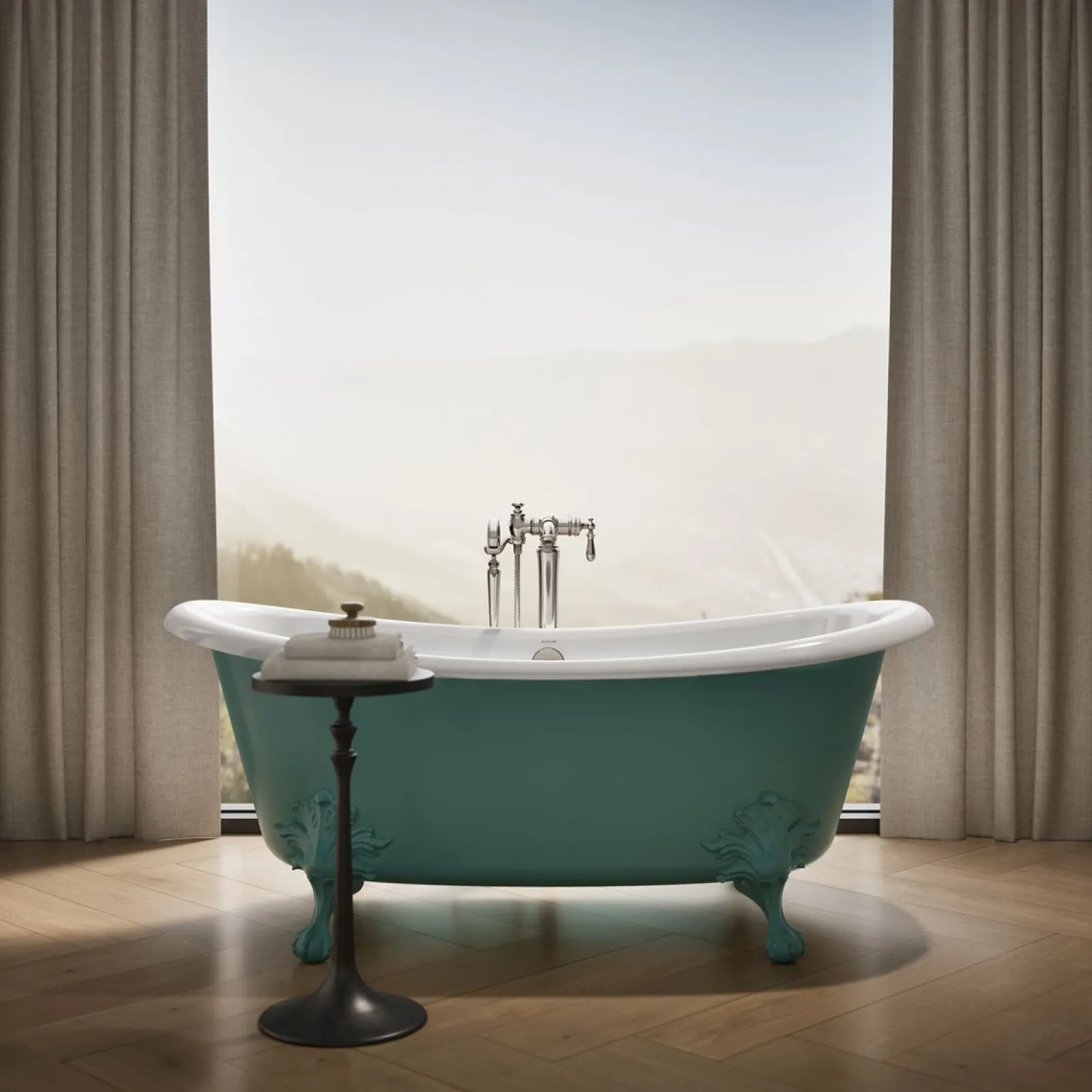 66-1/8" x 32-1/2" freestanding bath^Kohler