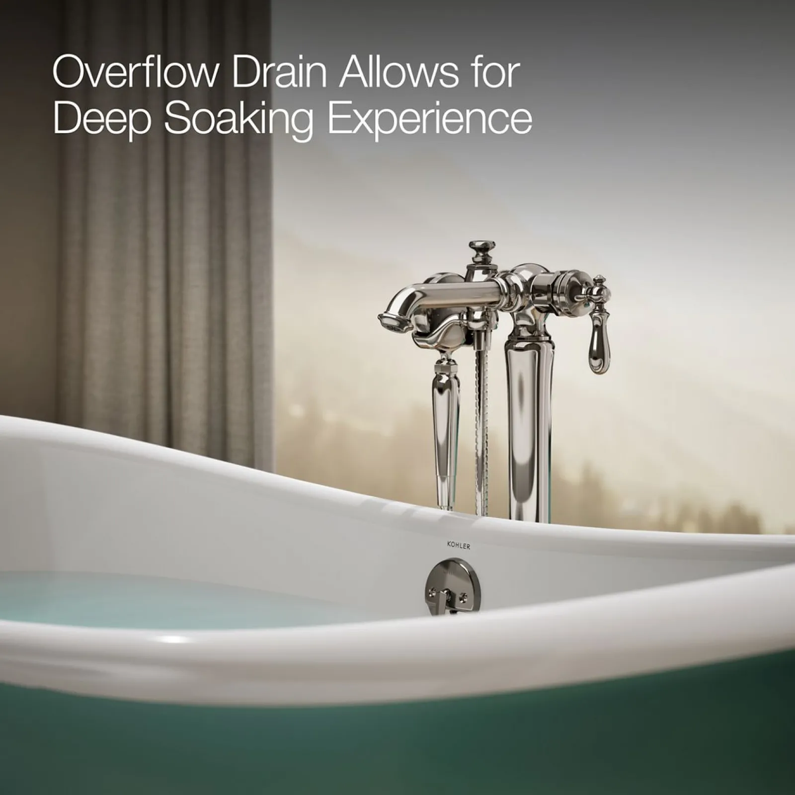 66-1/8" x 32-1/2" freestanding bath^Kohler