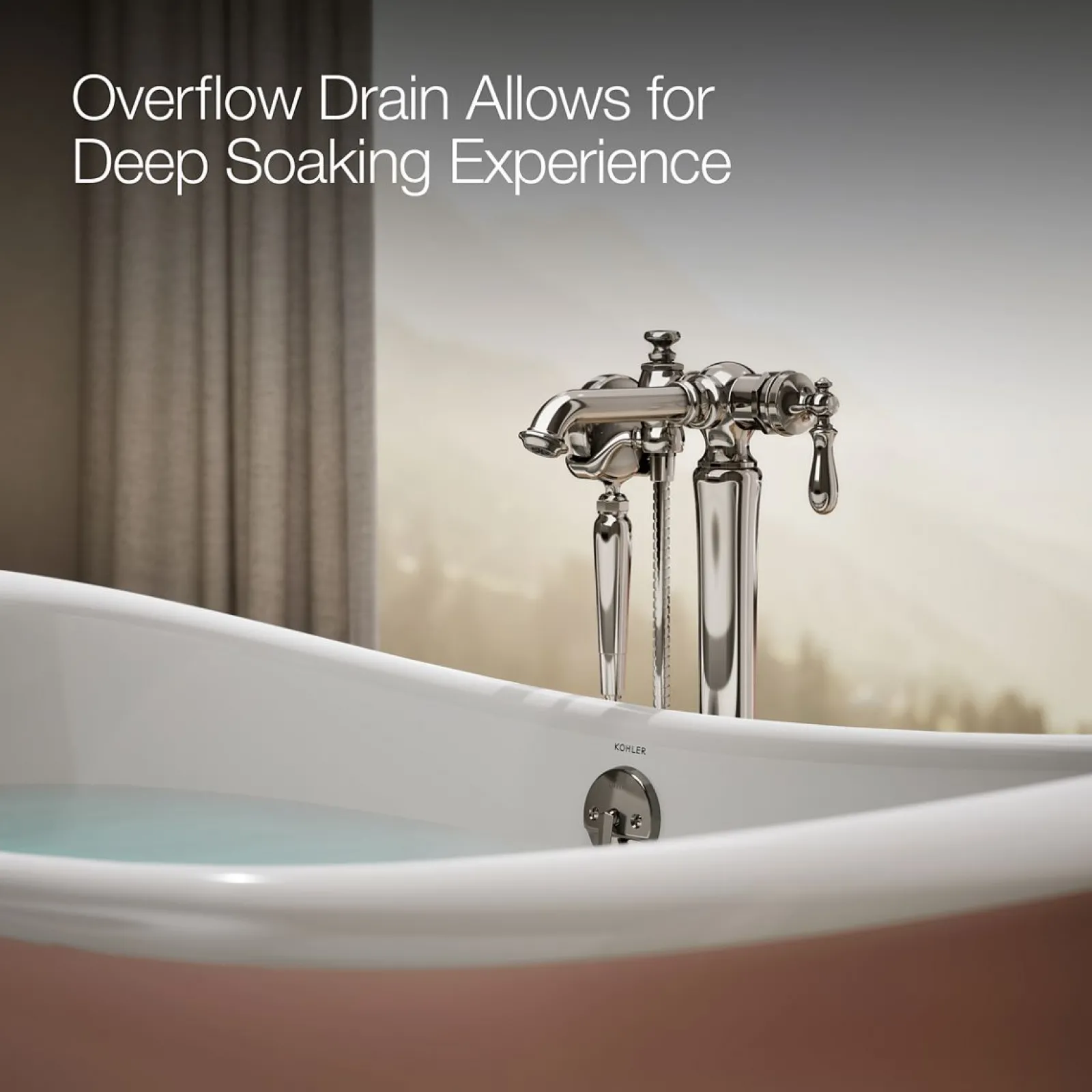 66-1/8" x 32-1/2" freestanding bath^Kohler