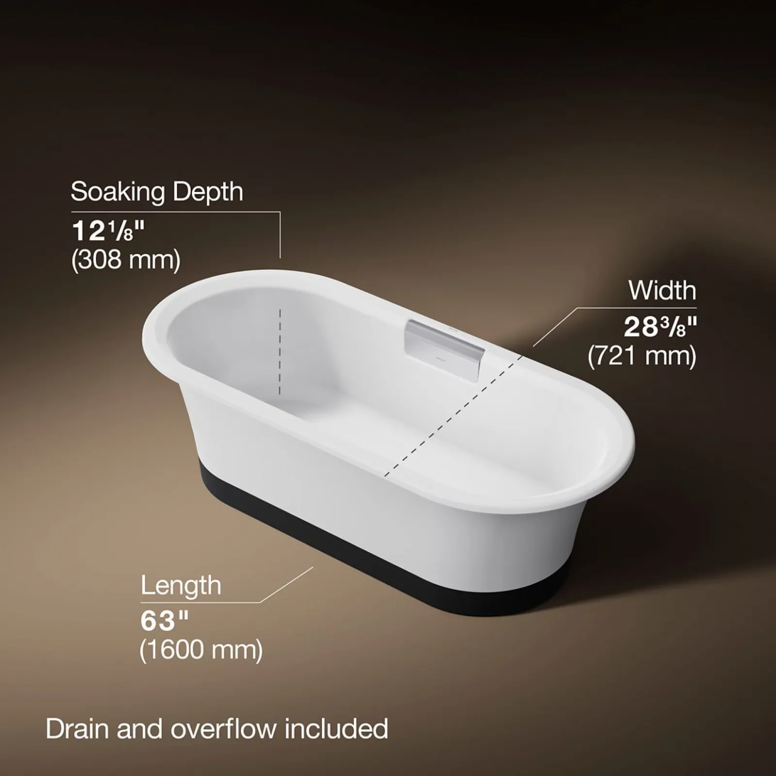 63" x 28-3/8" freestanding bath with base^Kohler New