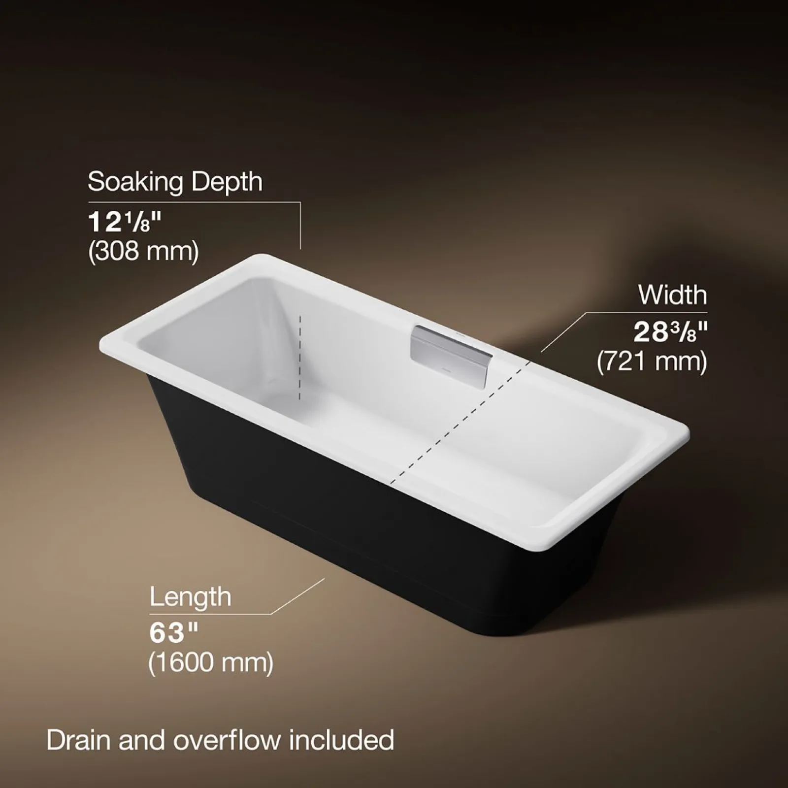 63" x 28-3/8" freestanding bath with base^Kohler