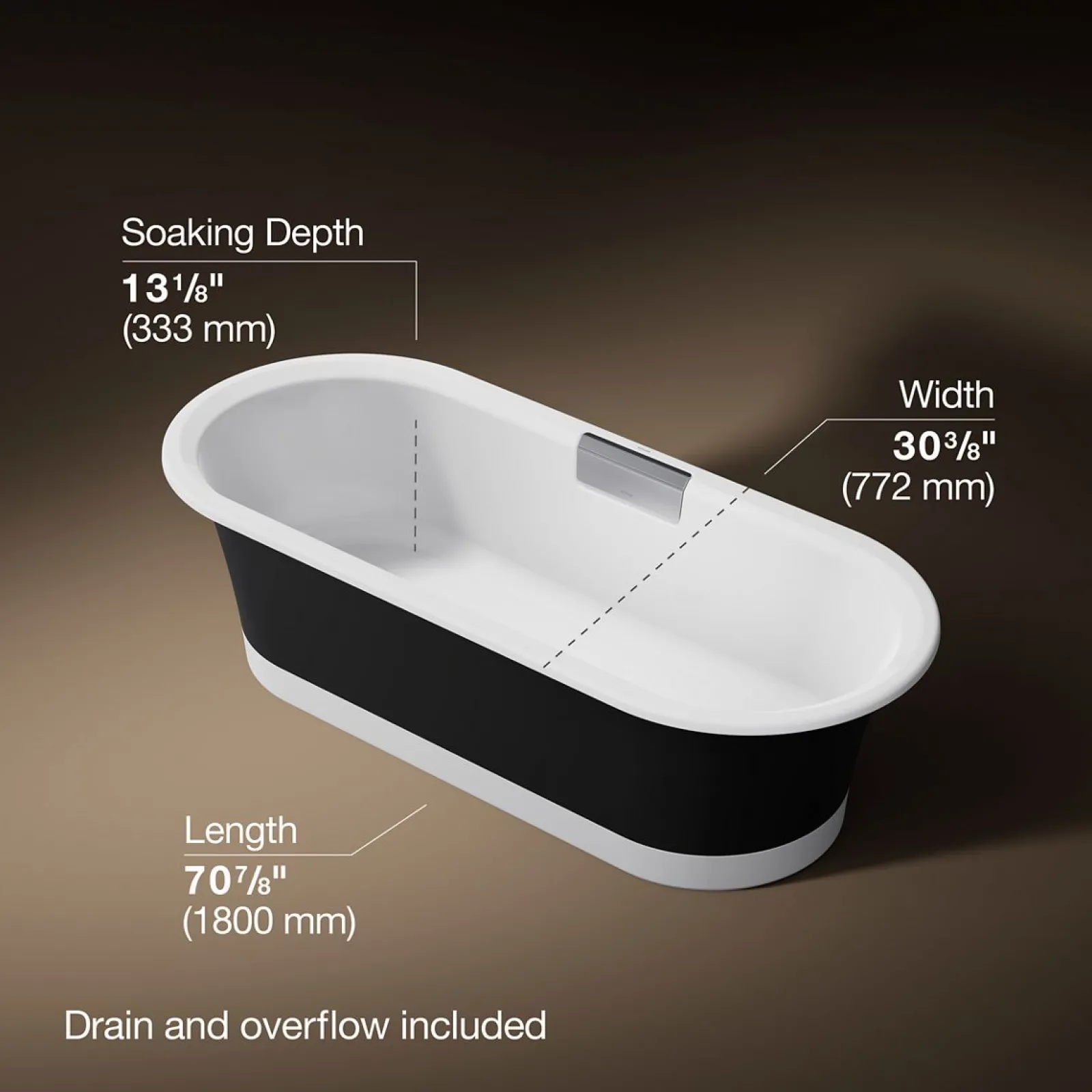 70-7/8" x 30-3/8" freestanding bath with base^Kohler