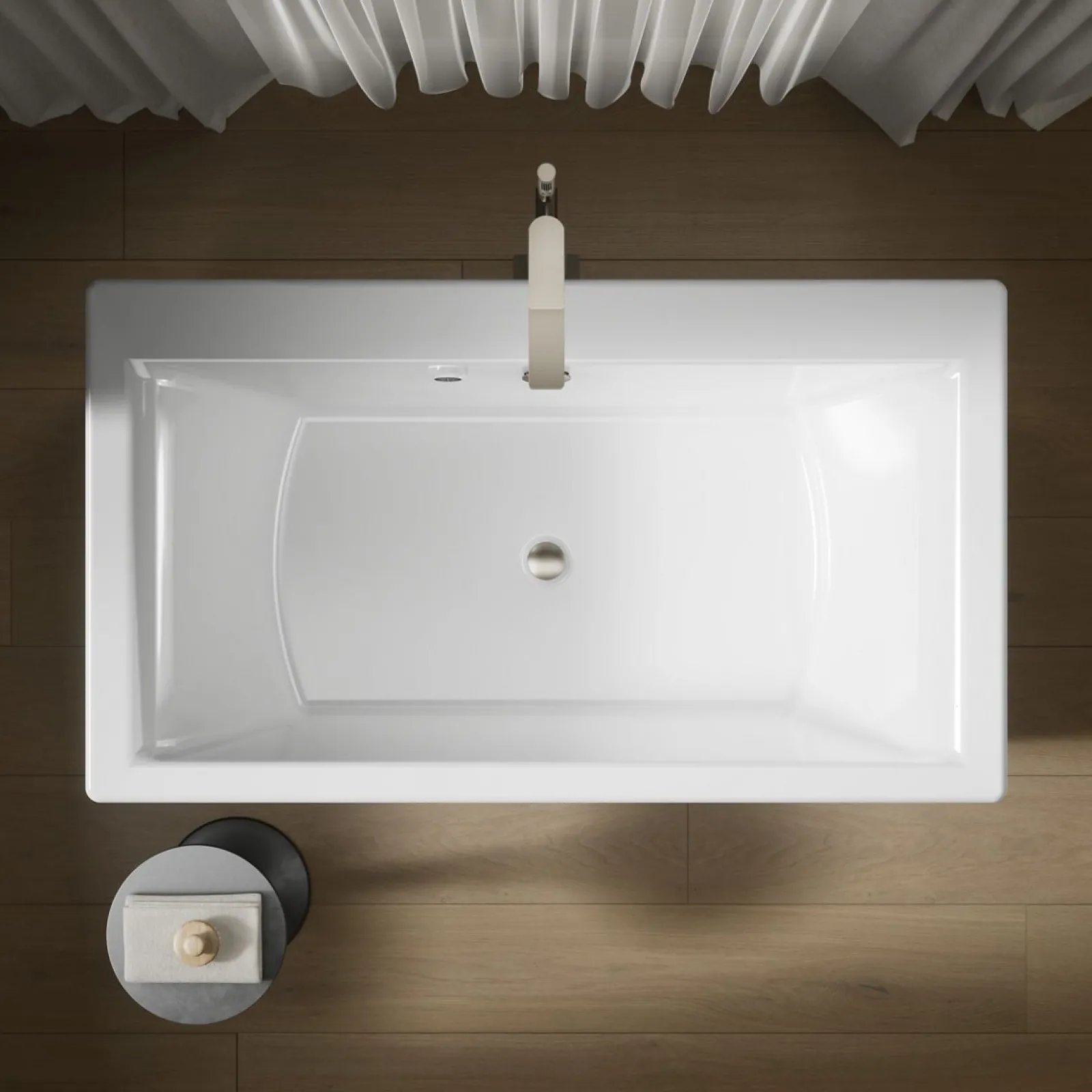 60" x 34" freestanding bath with Bask® heated surface and straight shroud^Kohler