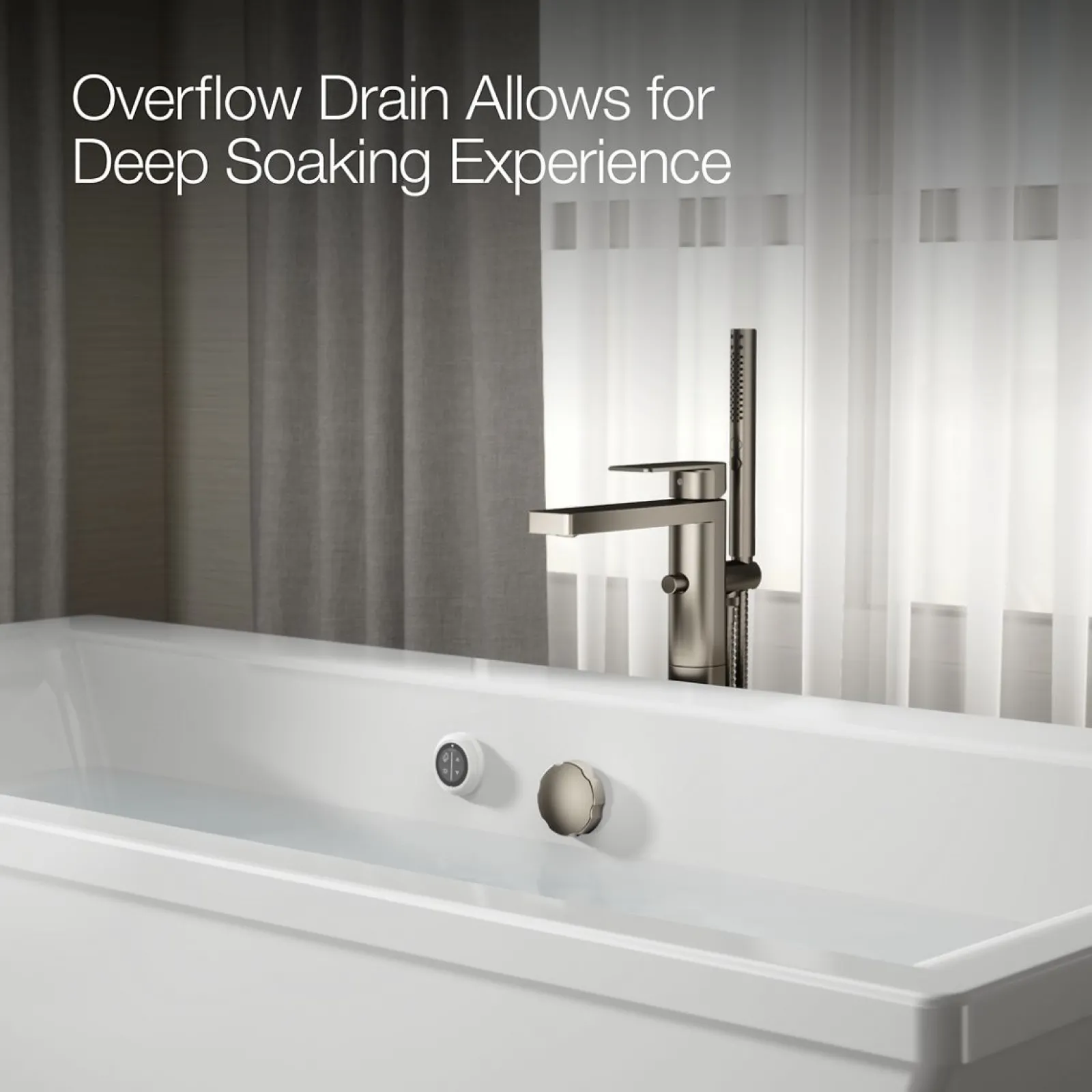 72" x 36-1/4" freestanding bath with Bask® heated surface and fluted shroud^Kohler Best