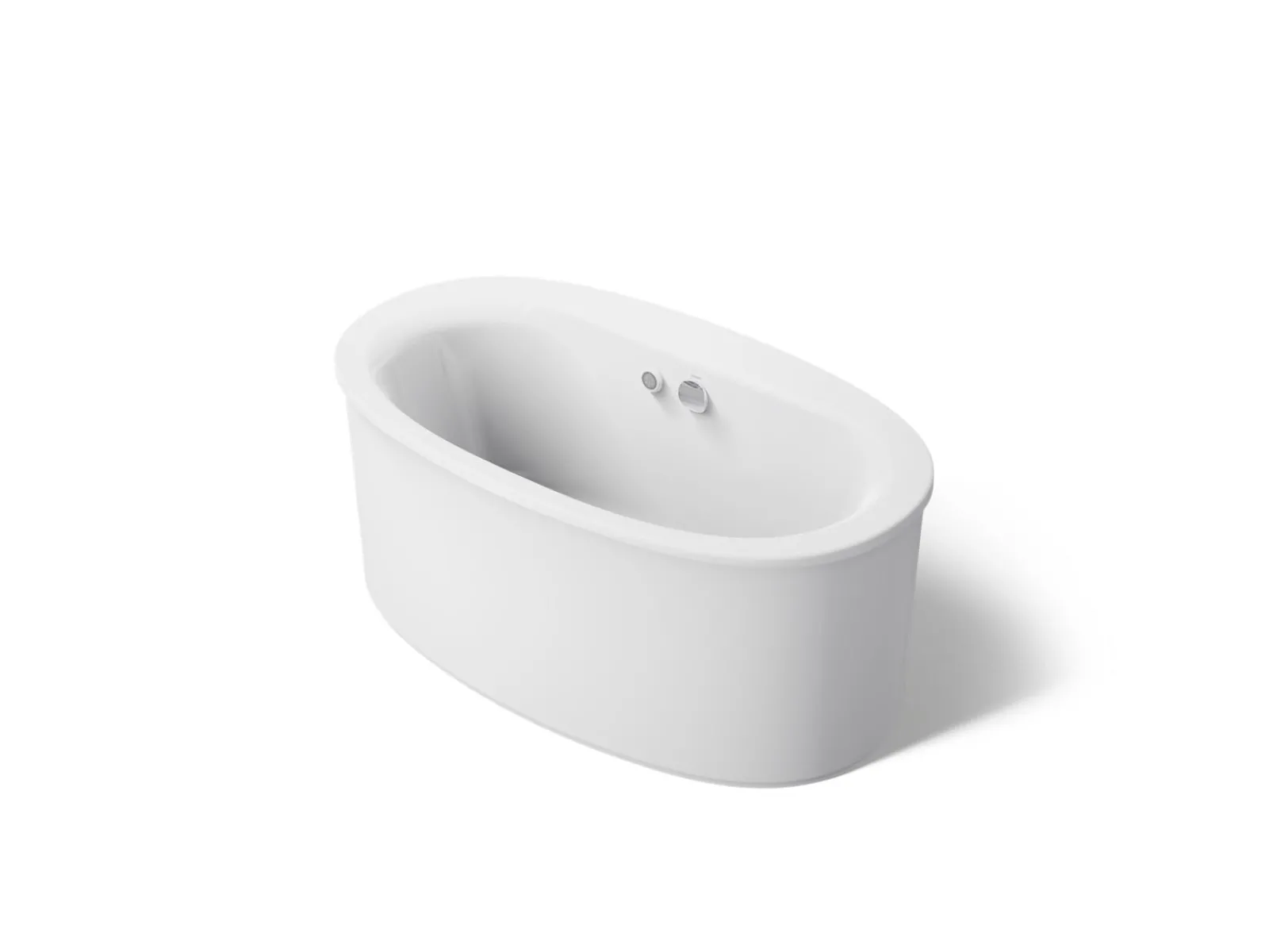 60" x 34" freestanding bath with Bask® heated surface and straight shroud^Kohler Clearance