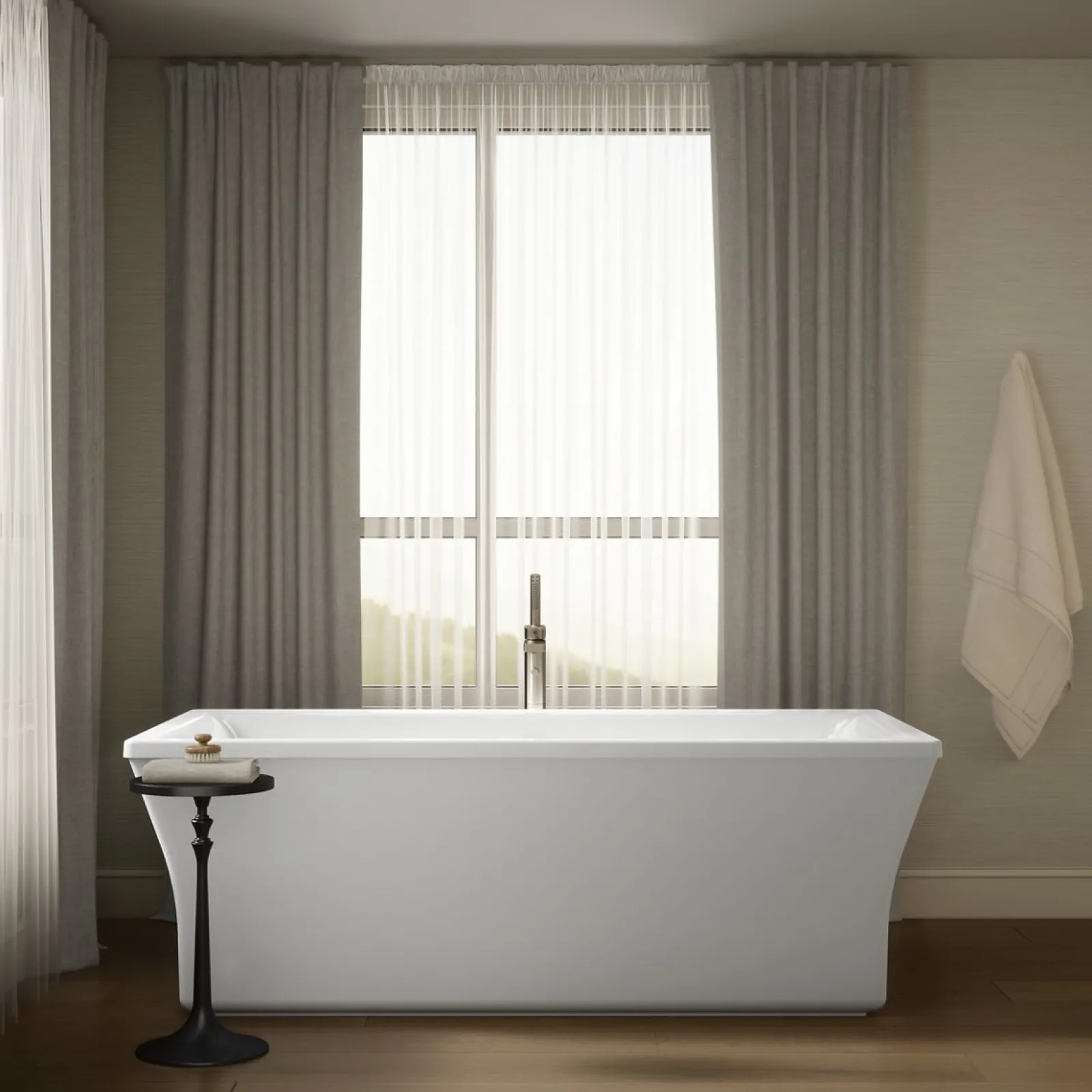 72" x 36" freestanding bath with fluted shroud^Kohler