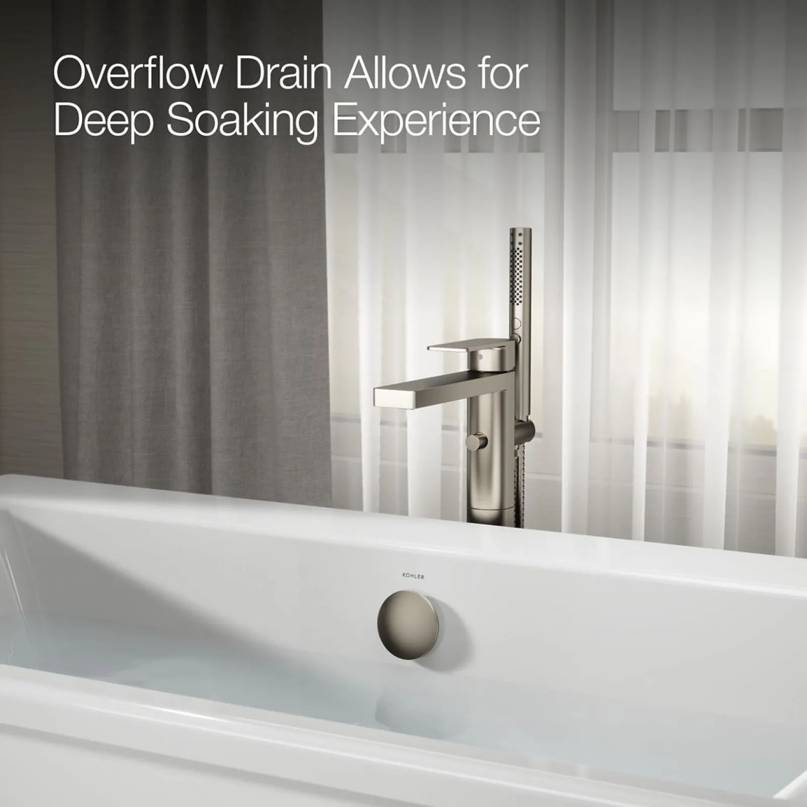 60-3/16" x 34-1/4" freestanding bath with fluted shroud^Kohler Discount