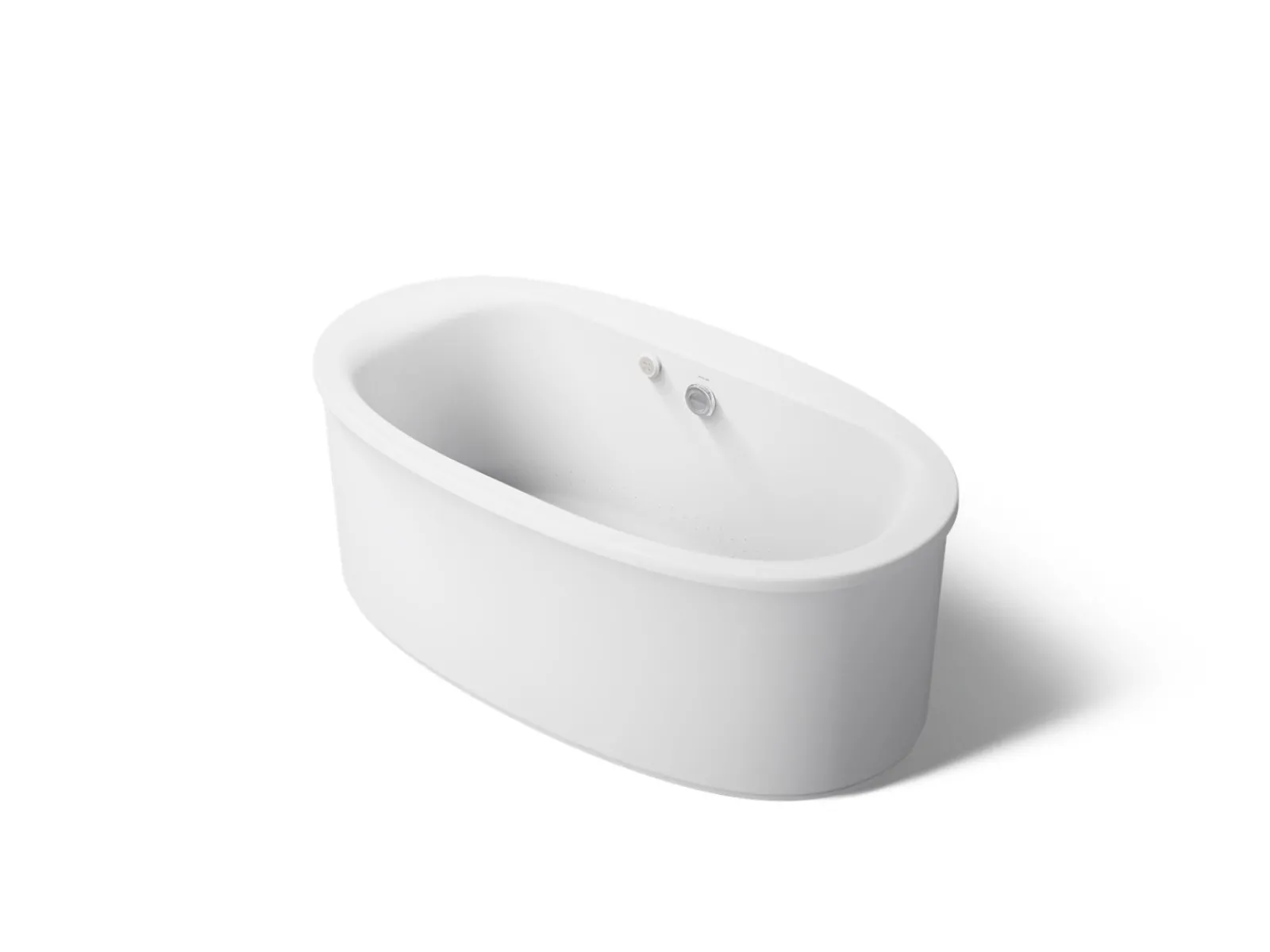 65-1/2" x 35-1/2" freestanding Heated BubbleMassage™ air bath with Bask® heated surface and straight shroud^Kohler