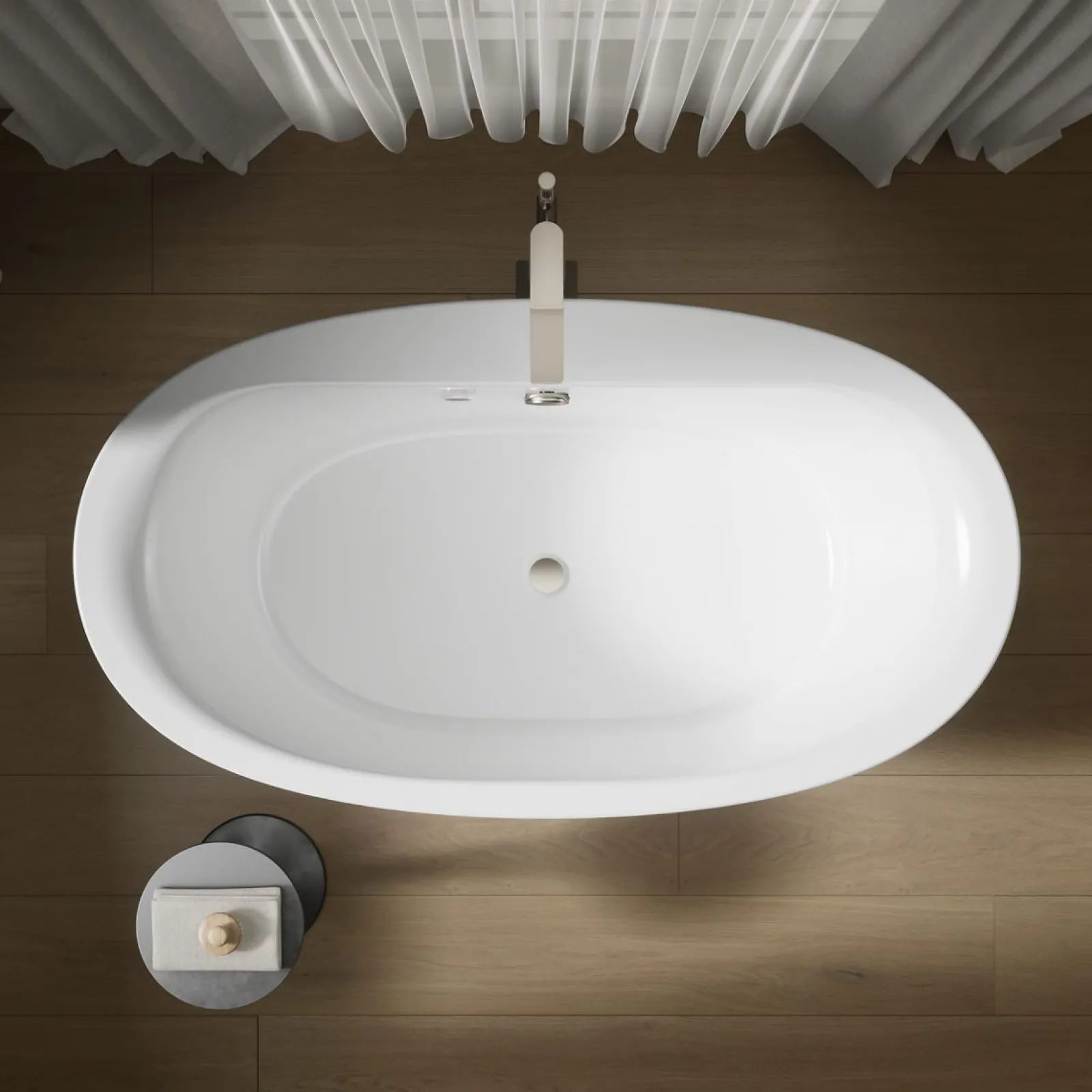 65-1/2" x 35-1/2" freestanding Heated BubbleMassage™ air bath with Bask® heated surface and straight shroud^Kohler