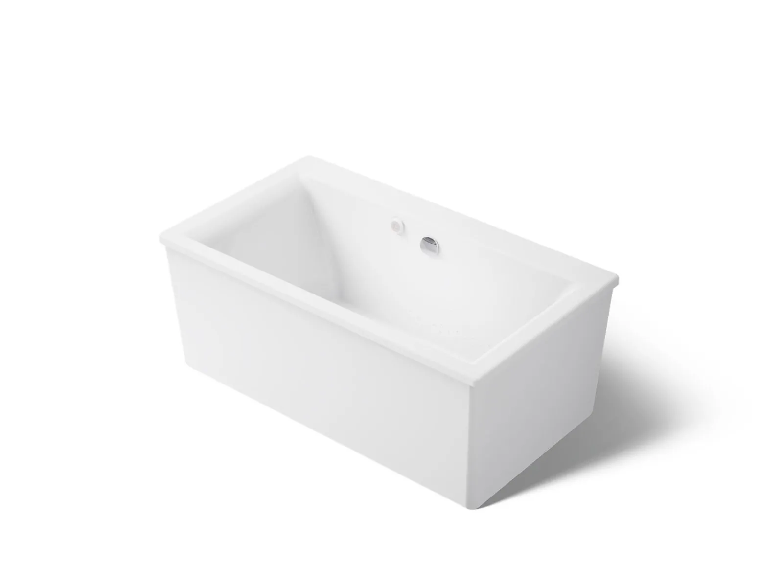 60" x 34" freestanding Heated BubbleMassage™ air bath with Bask® heated surface and straight shroud^Kohler New