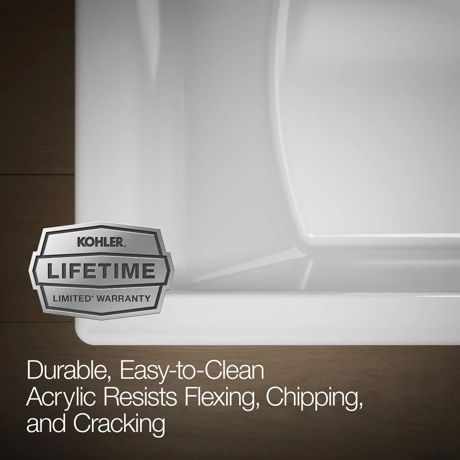 60" x 34" freestanding Heated BubbleMassage™ air bath with Bask® heated surface and straight shroud^Kohler New