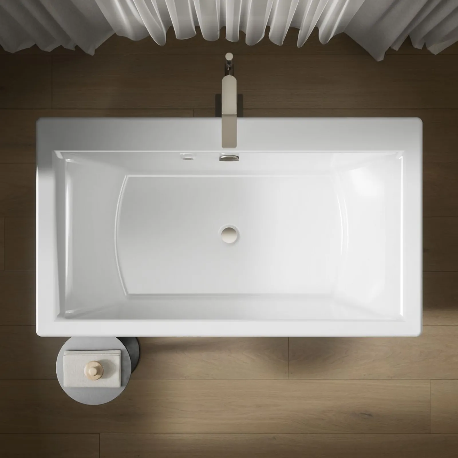 60" x 34" freestanding Heated BubbleMassage™ air bath with Bask® heated surface and fluted shroud^Kohler New