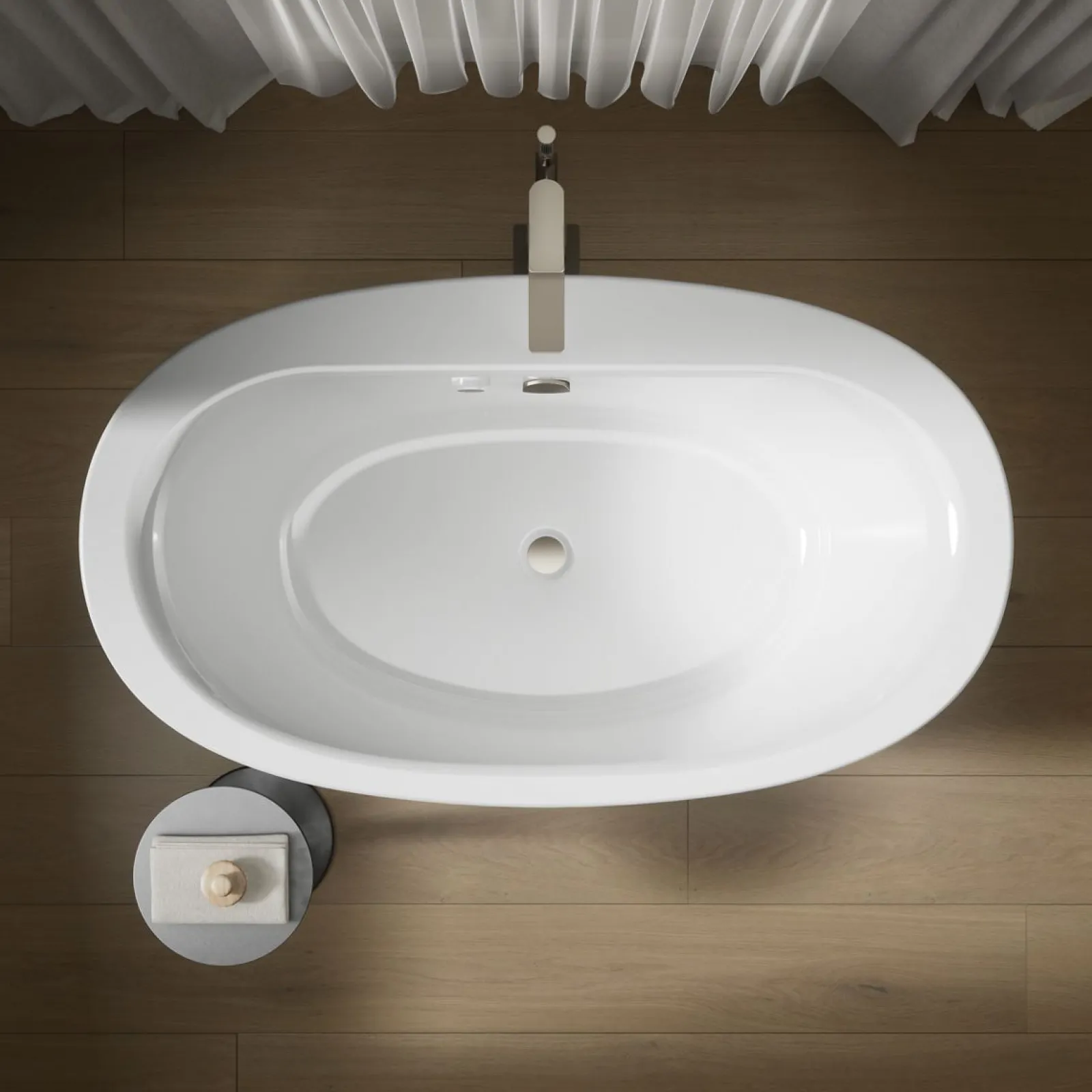 60-1/2" x 34-1/2" freestanding Heated BubbleMassage™ air bath with straight shroud^Kohler Online