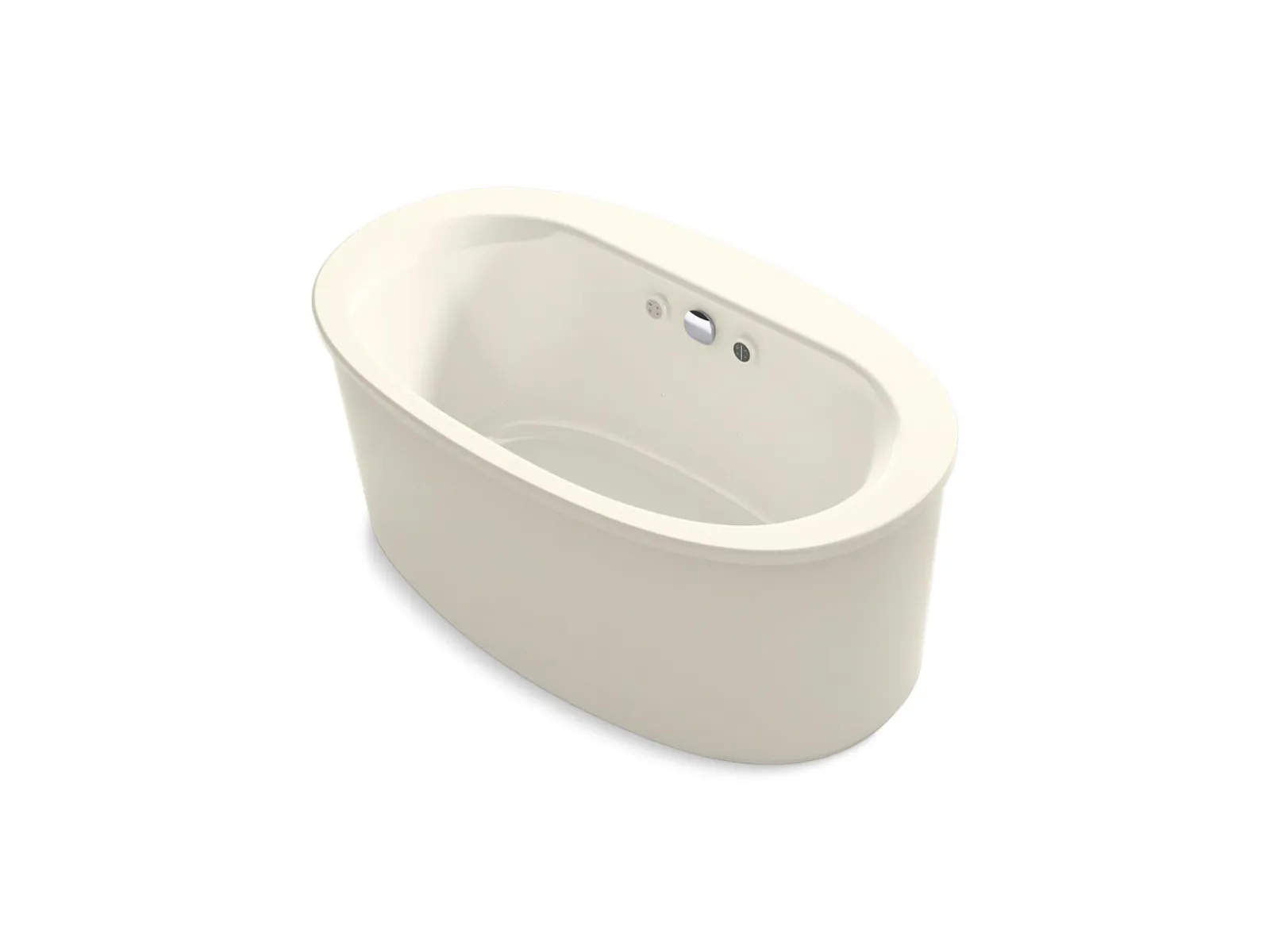 60-1/2" x 34-1/2" freestanding Heated BubbleMassage™ air bath with Bask® heated surface and straight shroud^Kohler Online