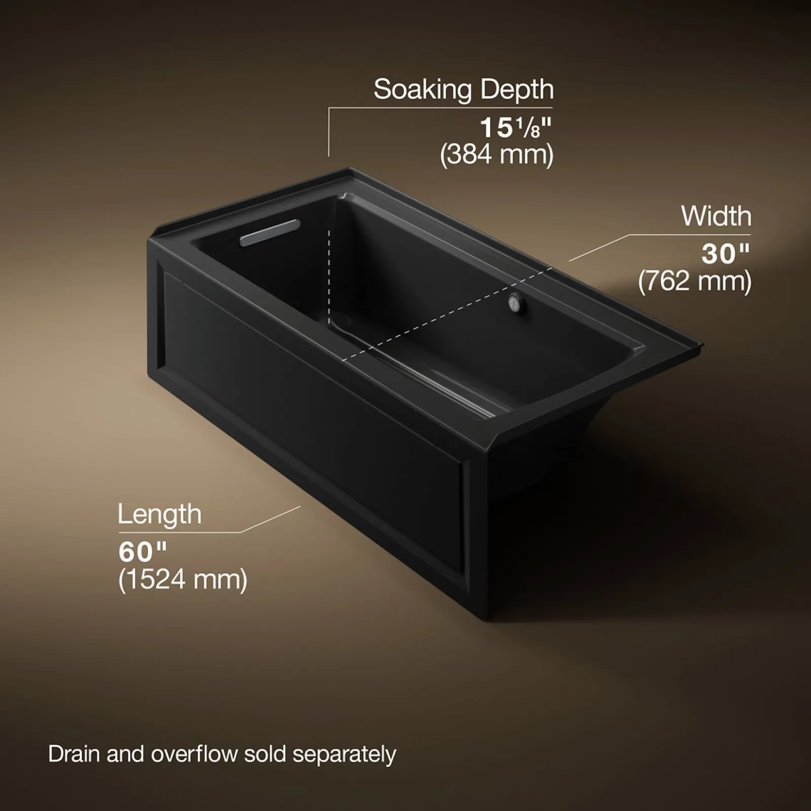 60" x 30" integral apron Heated BubbleMassage™ air bath with Bask® heated surface and left-hand drain^Kohler Discount